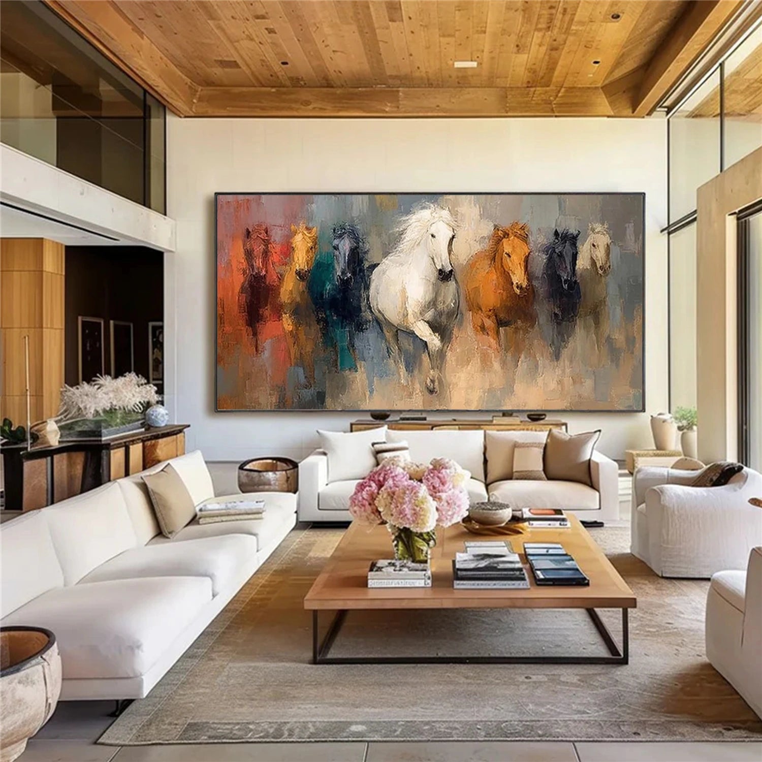 Abstract Horse Animal Canvas Art #AP221