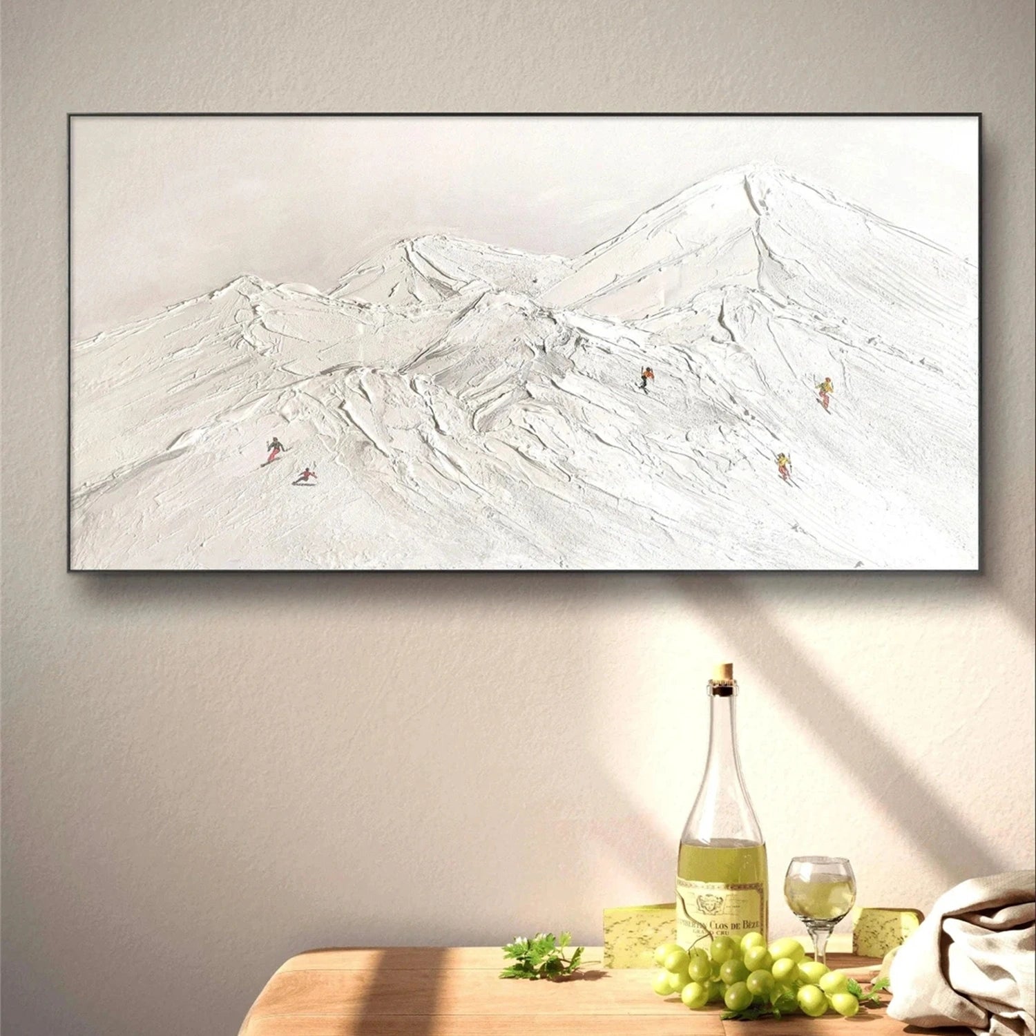 Skiing Sport Art Textured Painting Canvas # SP044