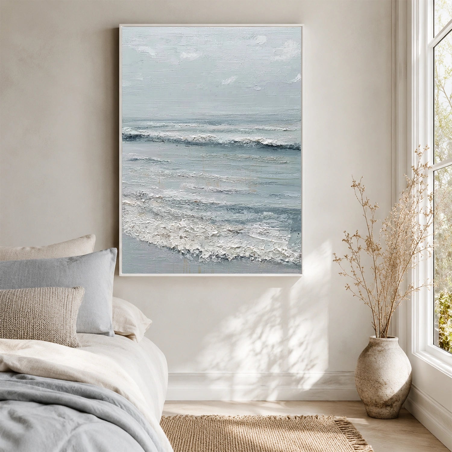 Ocean And Sky Abstract Texture Canvas Art #OS451