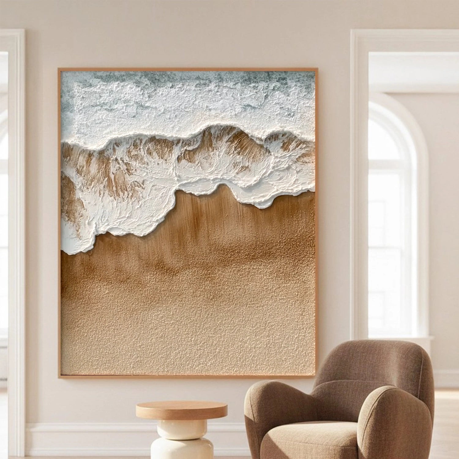 Ocean And Sky Abstract Textured Canvas Art #OS350