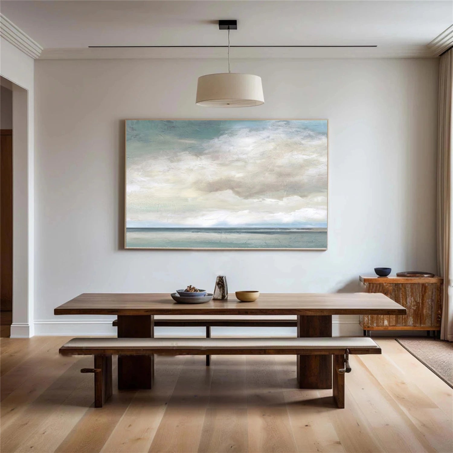 Ocean And Sky Abstract Canvas Art #OS 329