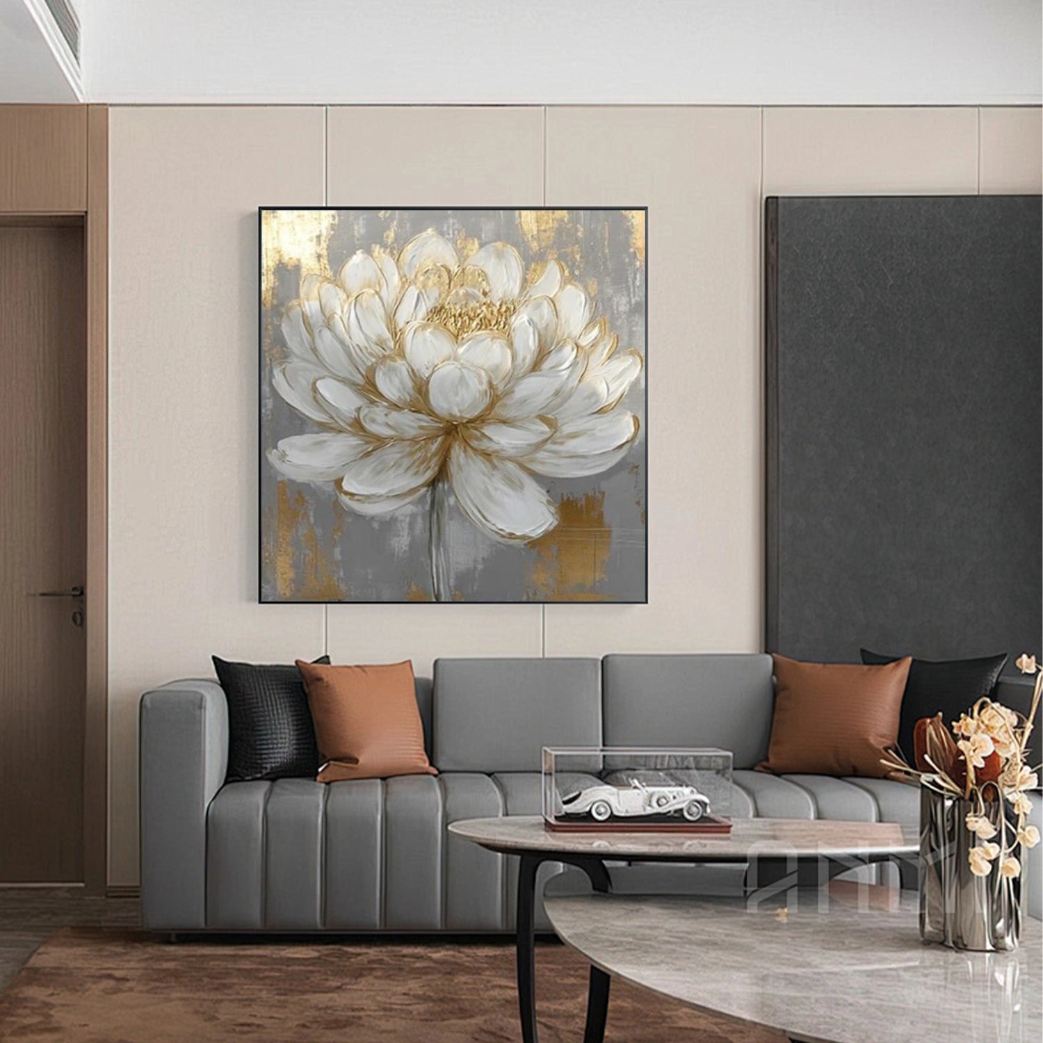 Flower & Tree Abstract Texturte  Canvas Art #FT 246
