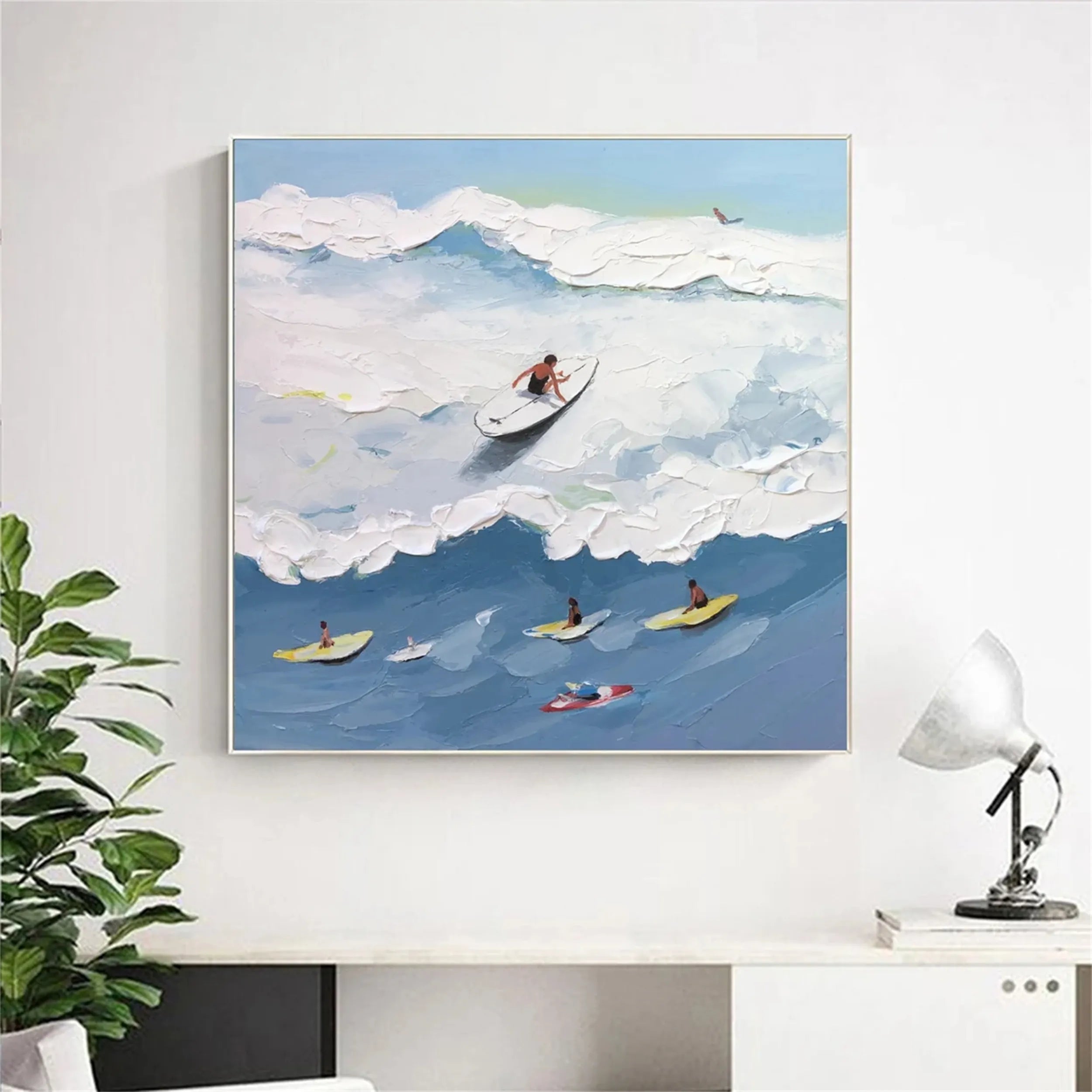 Seascape and Snowy Peak Painting #SP017