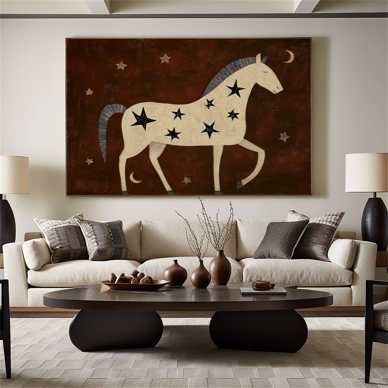 Abstract Animal Horse Canvas Art #AP217
