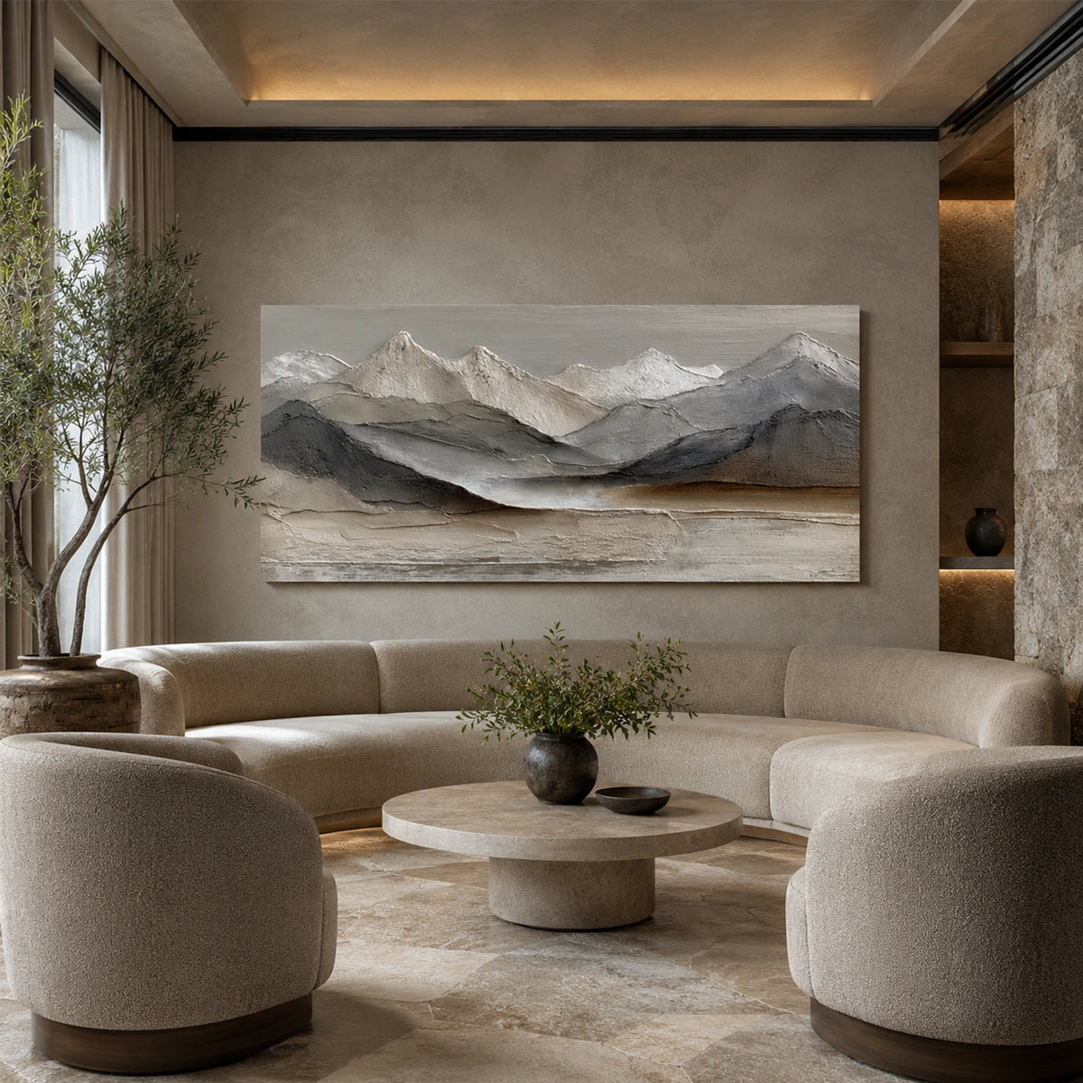 Minimalist Mountain Texture Canvas # MM462