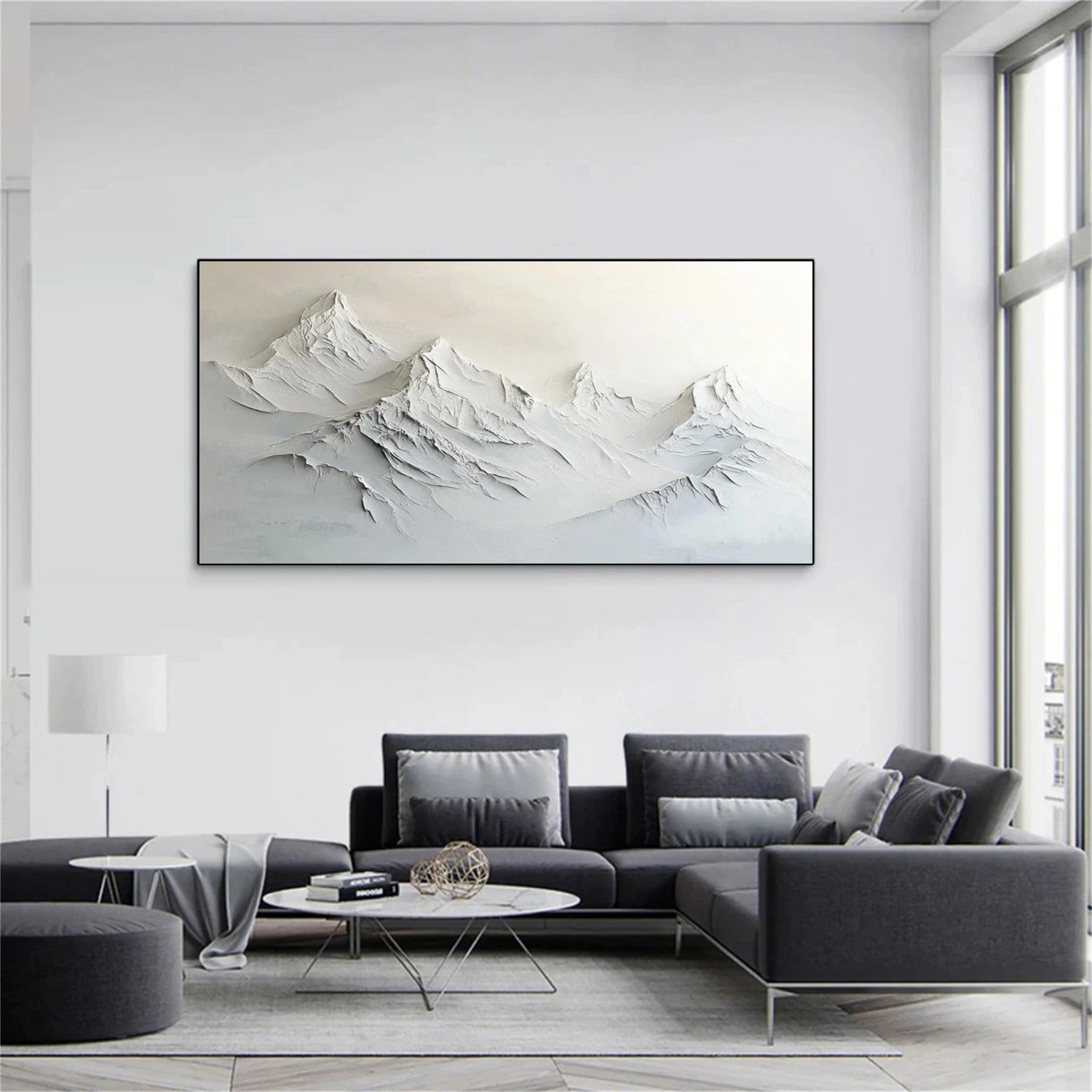 Abstract Mountai Textured Canvas Art #MM325
