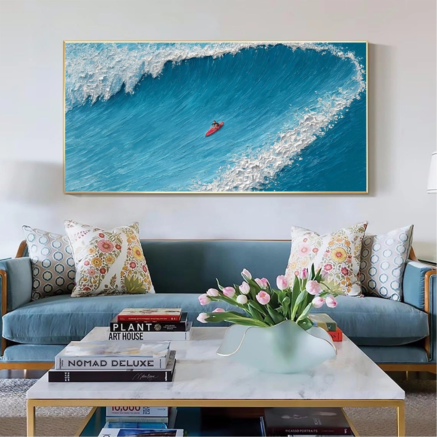 Surfing Sport Texture Canvas Painting #SA017