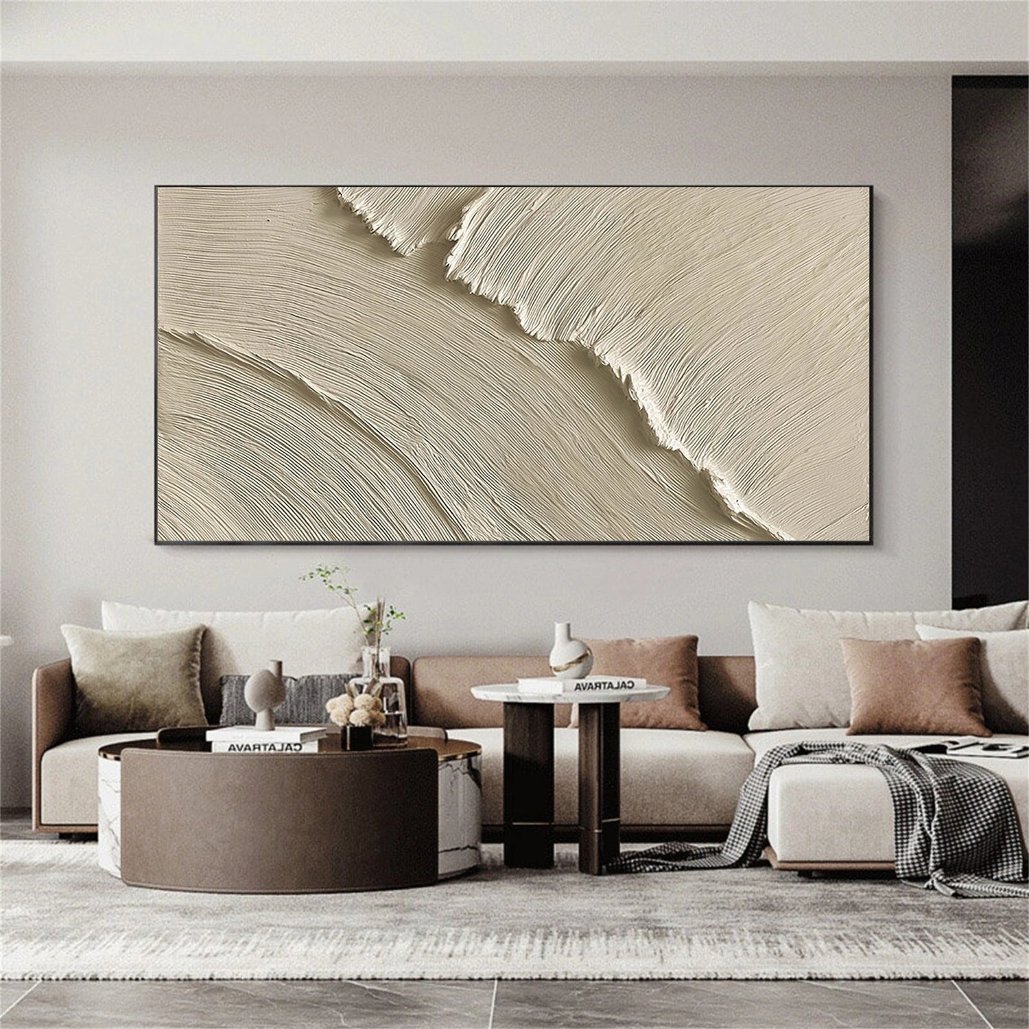 Ocean And Sky Abstract Texture Canvas Art #OS375