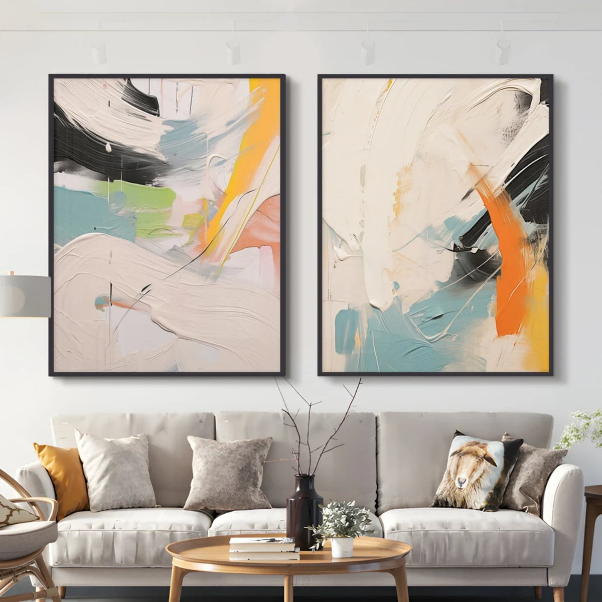 Abstract Set Abstract Painting Set of 2 #AB 411