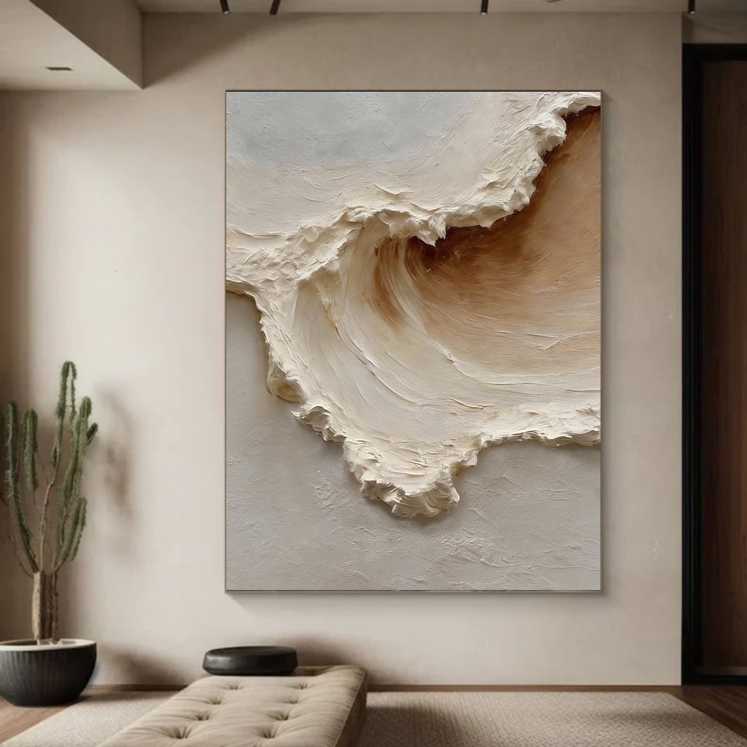 Ocean And Sky Abstract Texture Canvas Art #OS369