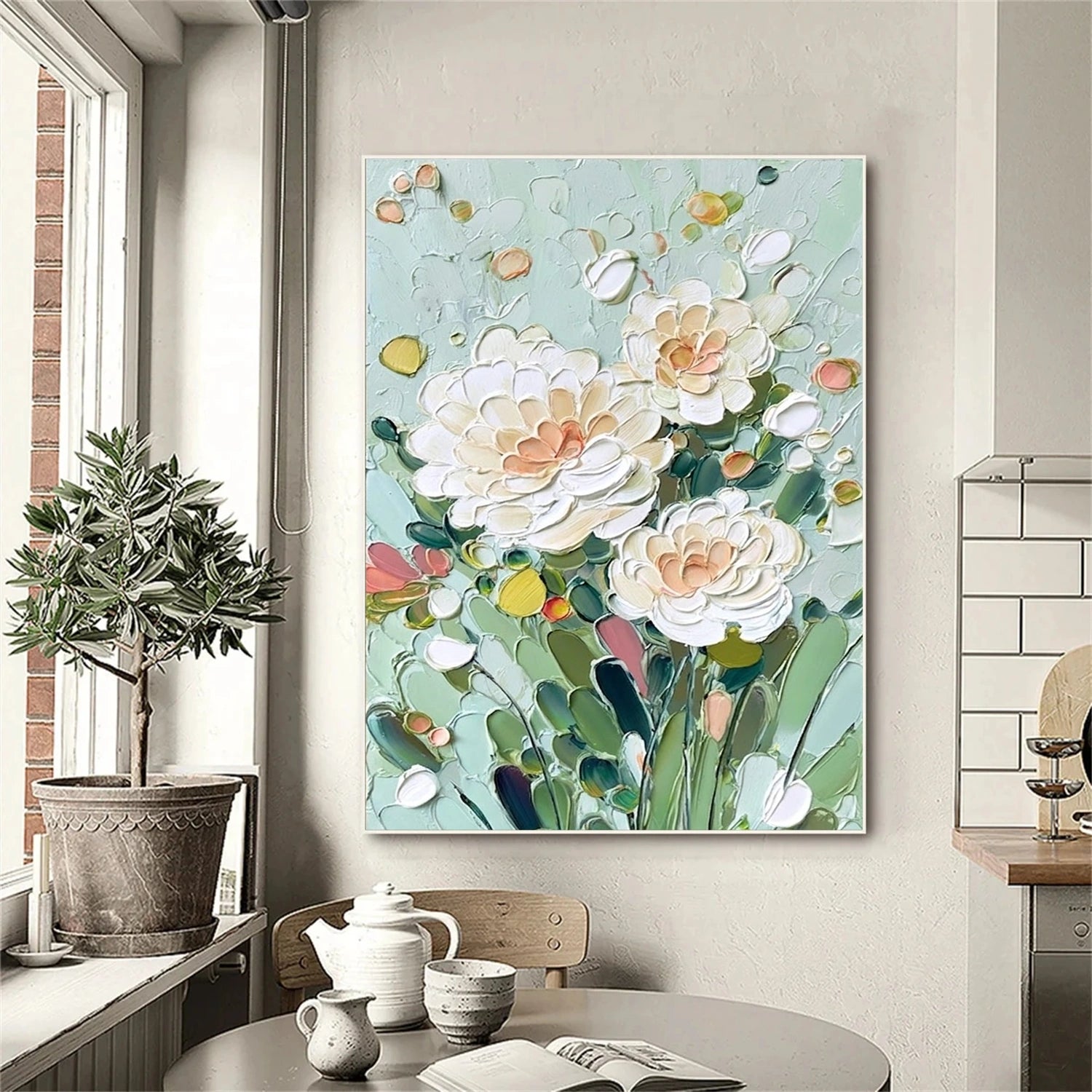 Flower & Tree Abstract Textured Canvas # FT 372