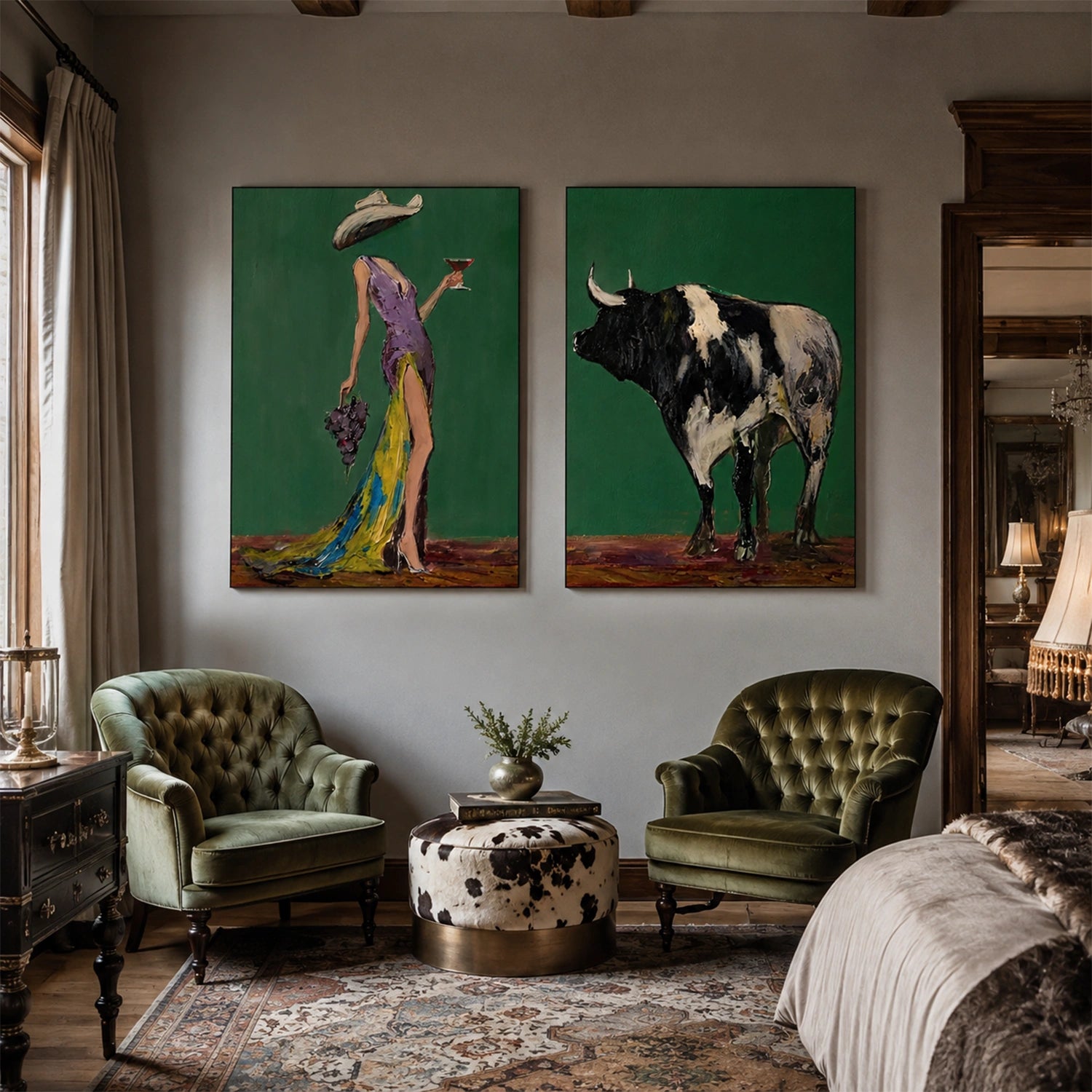 Western Figurative Art Set of 2 #VE157
