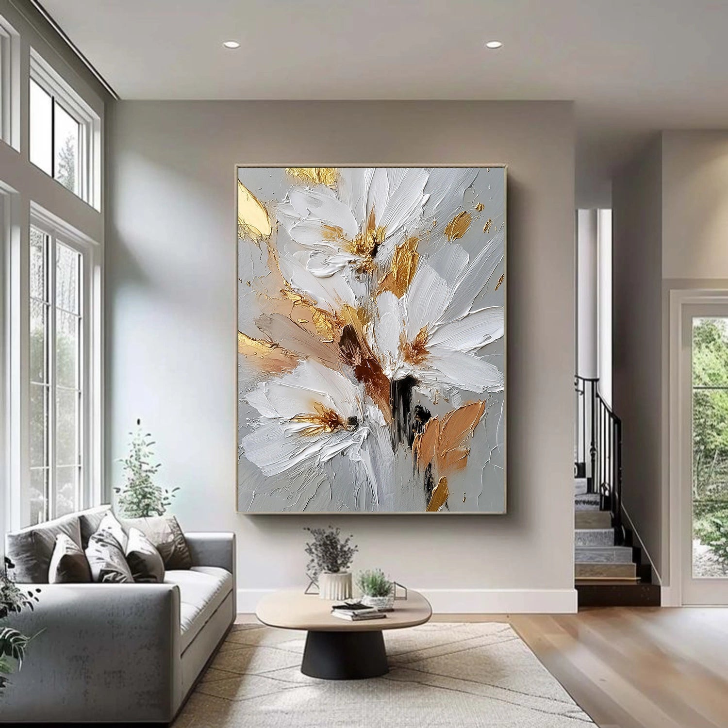 Flower & Tree Abstract Texture Canvas Art # FT 334