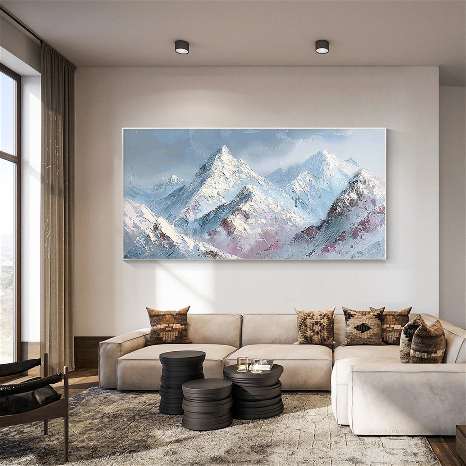 Minimalist Mountain Textured Canvas Art #MM345