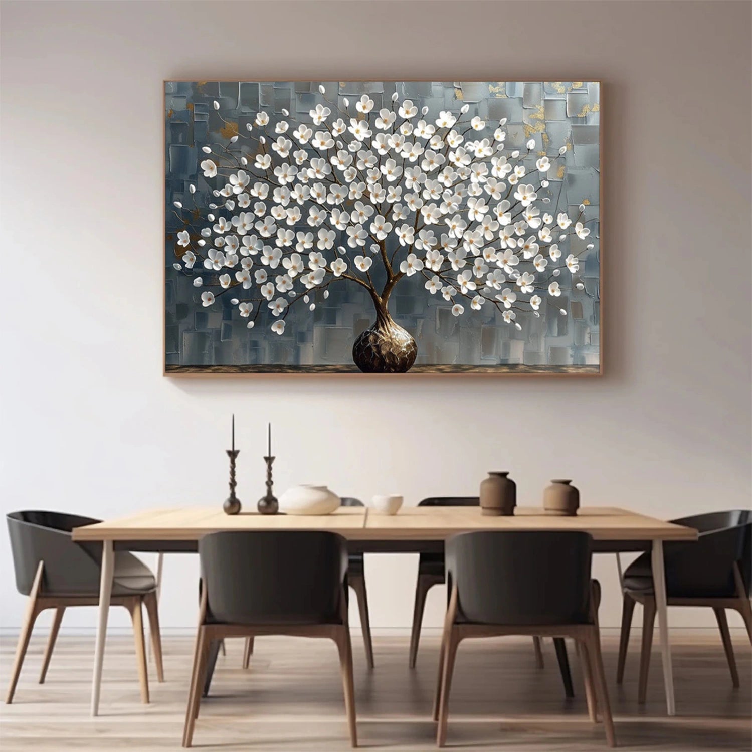 Flower & Tree Abstract Textured Canvas # FT 354