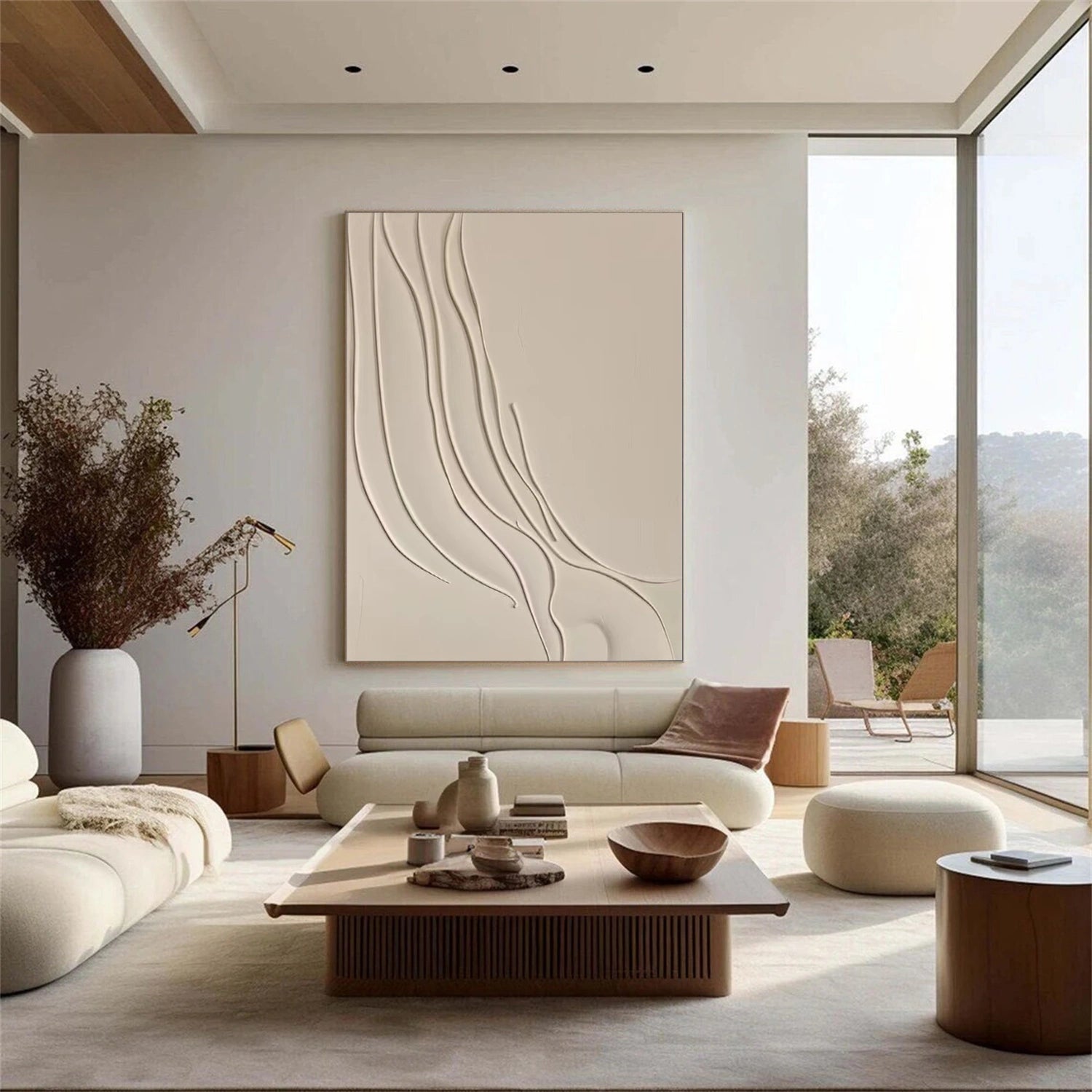 Beige Minimalist Texture Canvas Art  #MM400