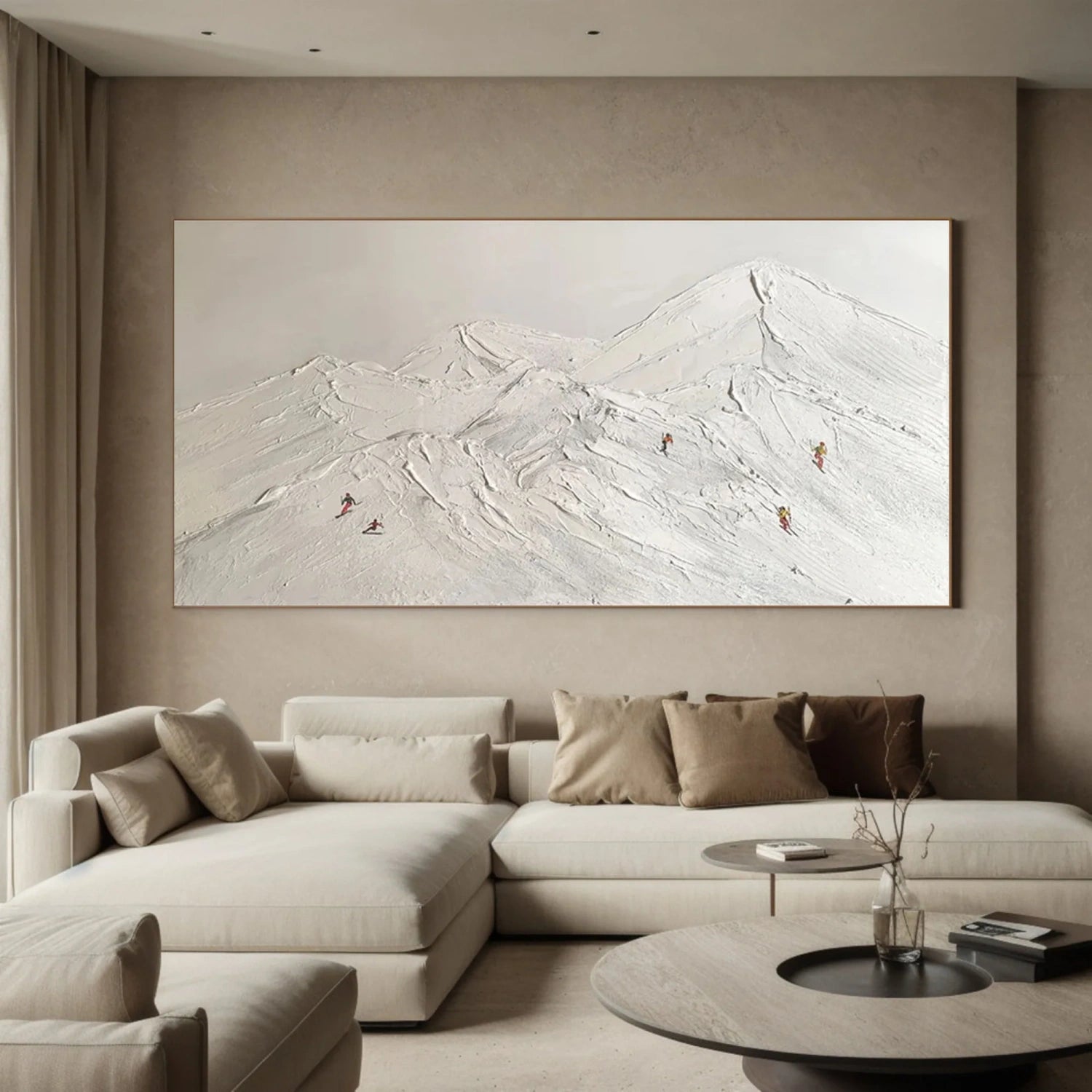 Skiing Sport Art Textured Painting Canvas #MM301