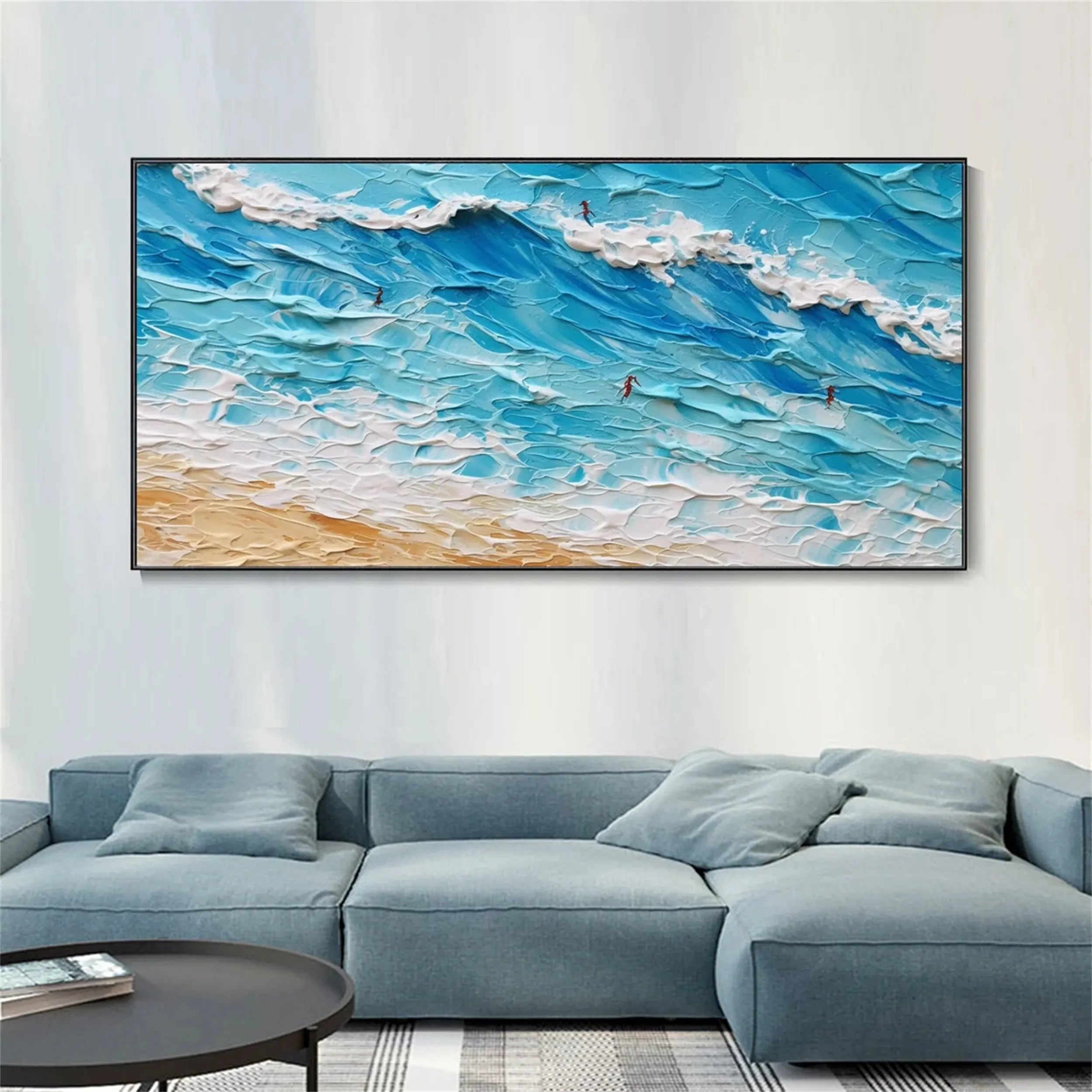 Seascape and Snowy Peak Painting #SP013