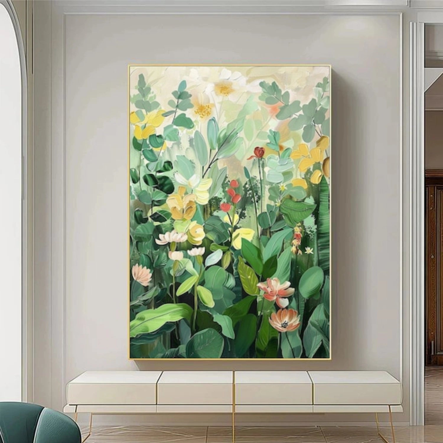 Flower & Tree Abstract Textured Canvas # FT 363