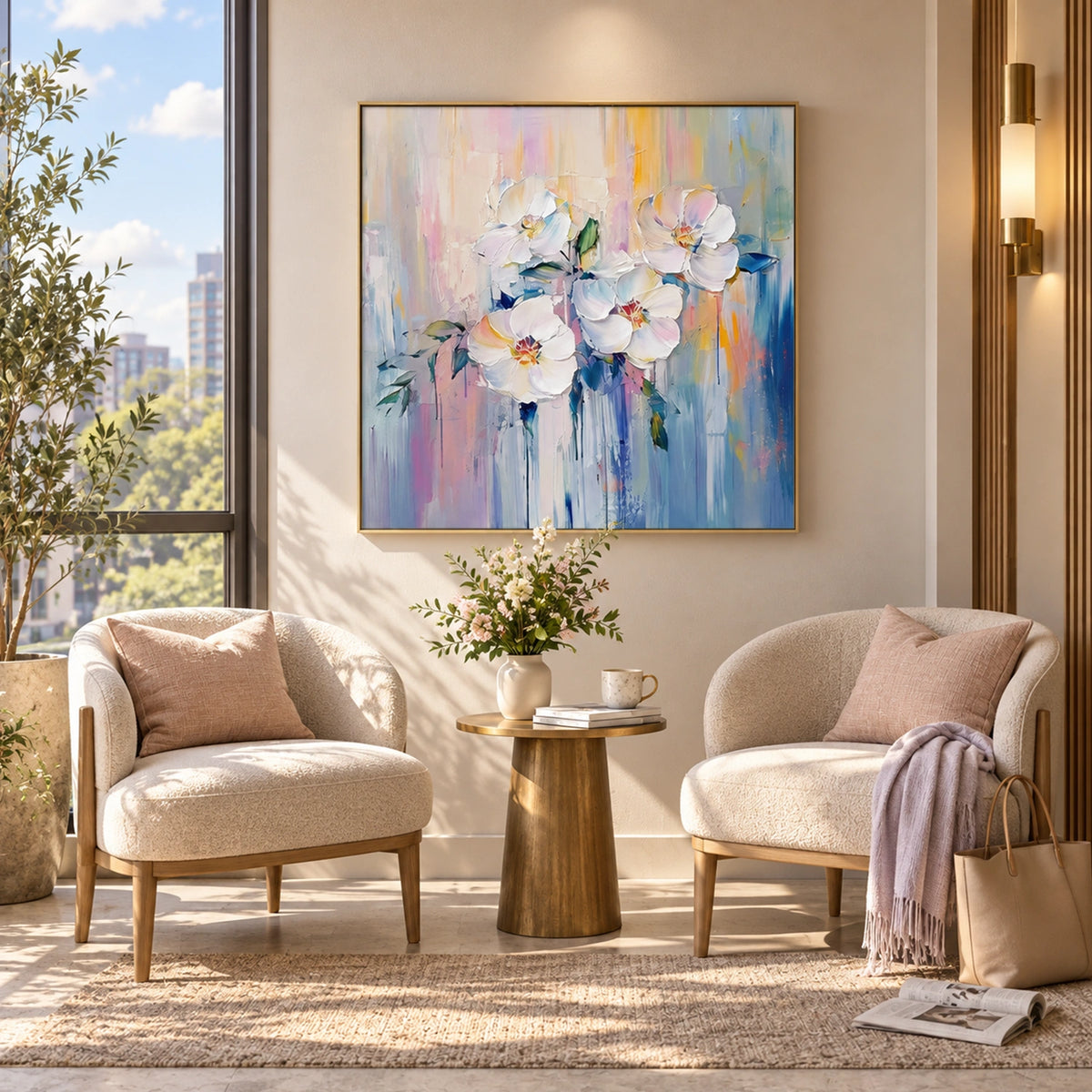 Flower & Tree Abstract Texture Canvas #FT 440