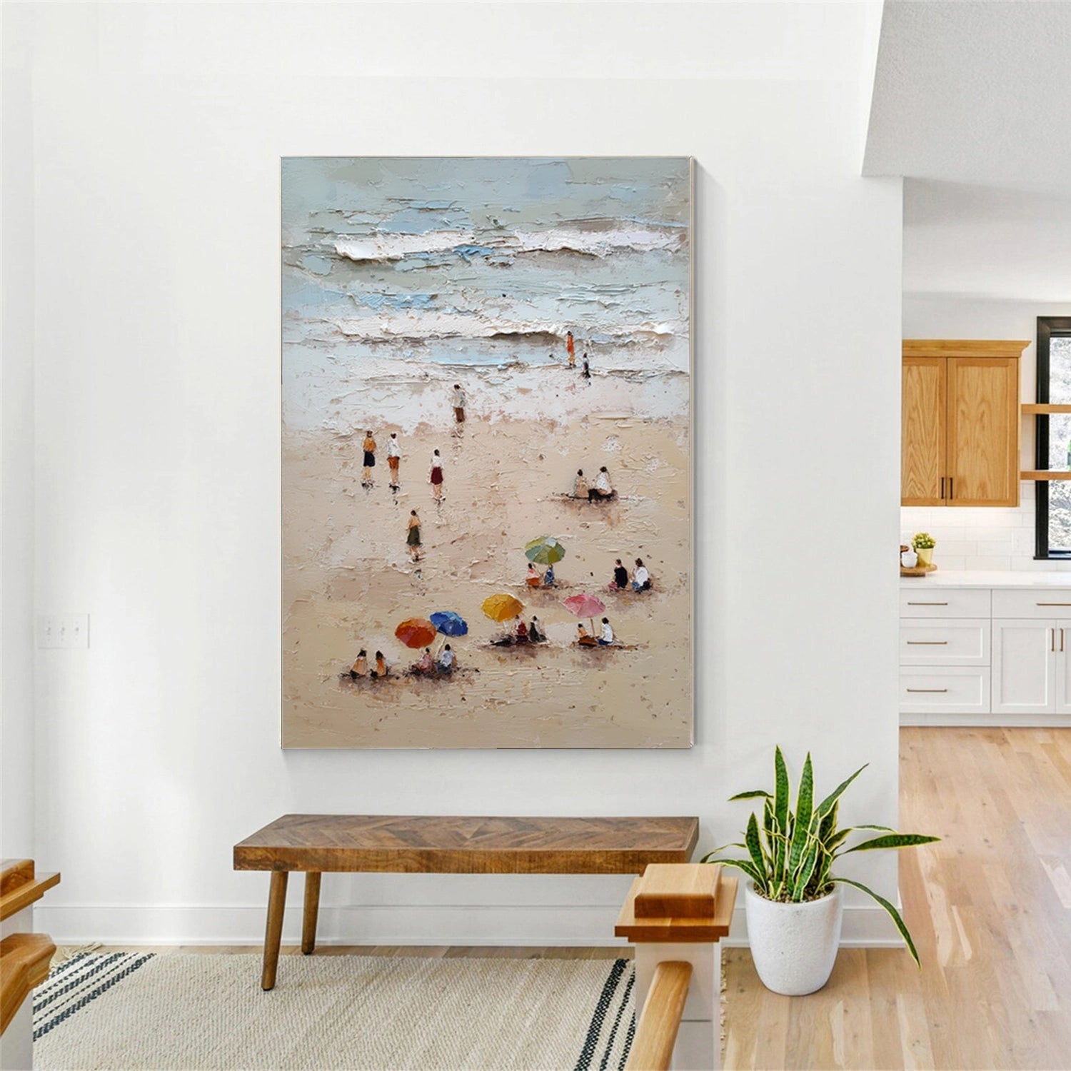 Ocean And Sky Abstract Texture Canvas Art #OS405