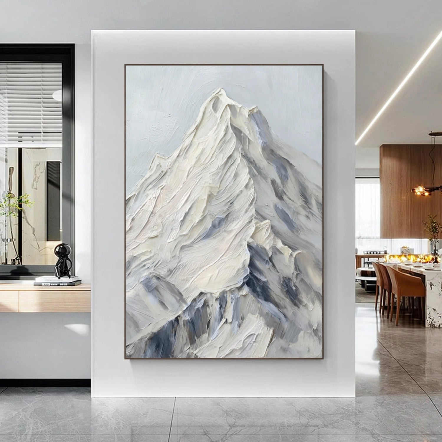 Abstract Mountain Textured Canvas Art #MM331