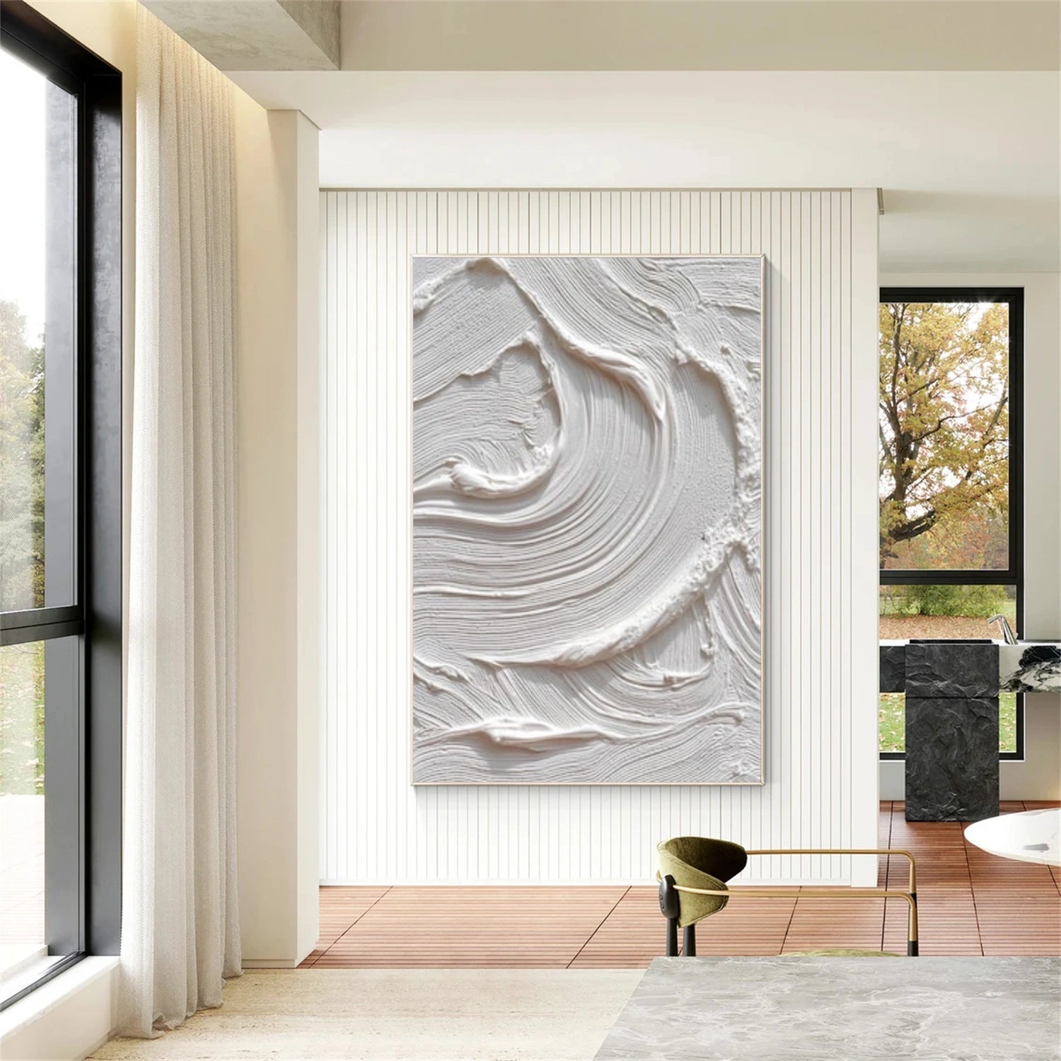 White Minimalist Texture Canvas # MM416