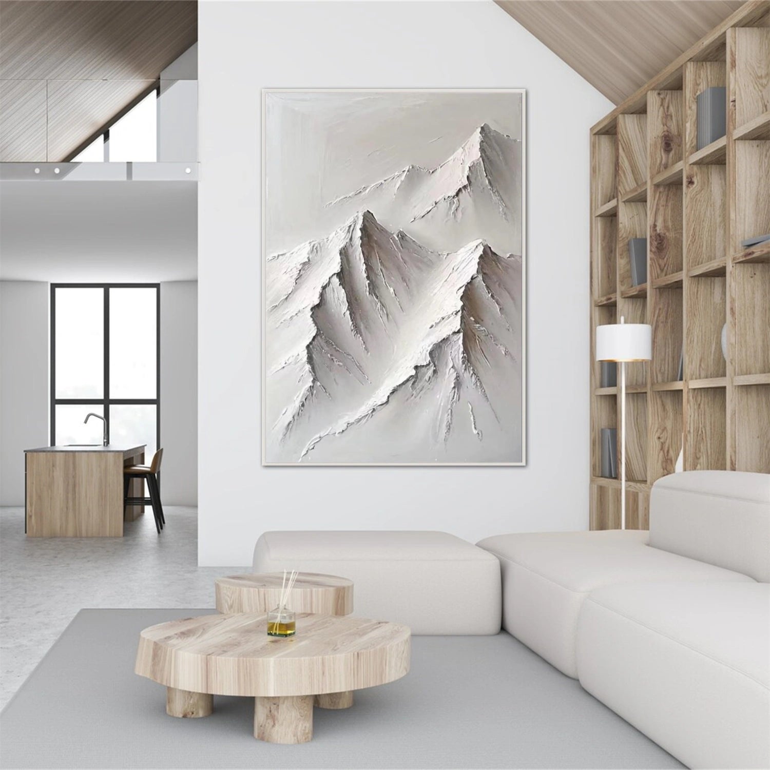 Abstract Mountain Textured Canvas Art #MM322