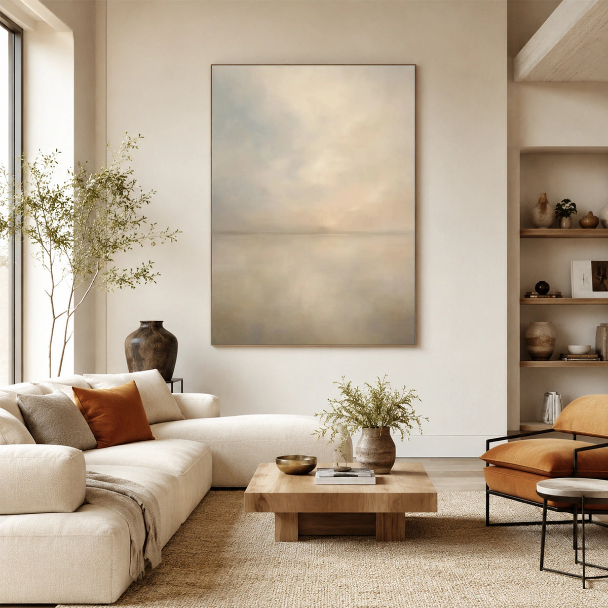 Ocean And Sky Abstract Texture Canvas Art #OS484