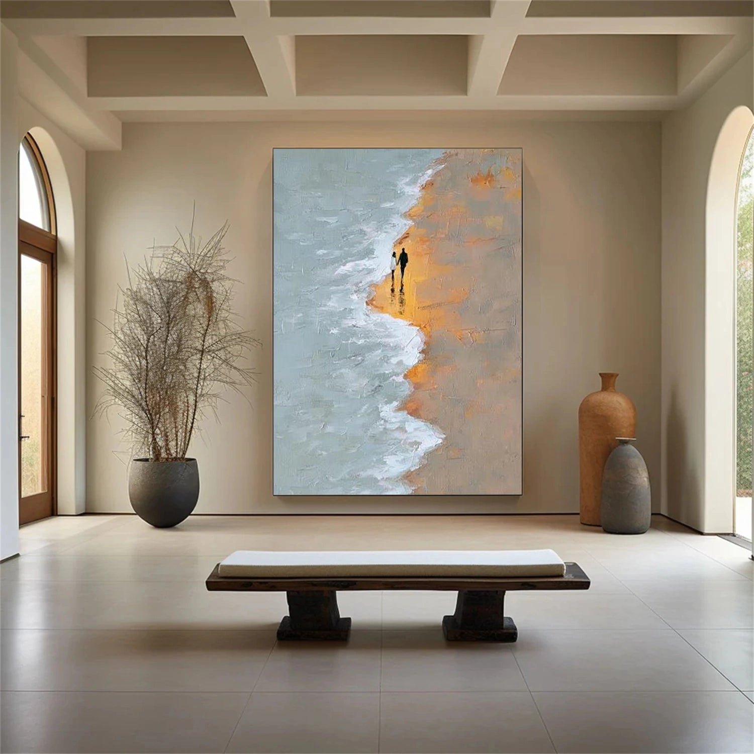 Ocean And Sky Abstract Texture Canvas Art #OS391