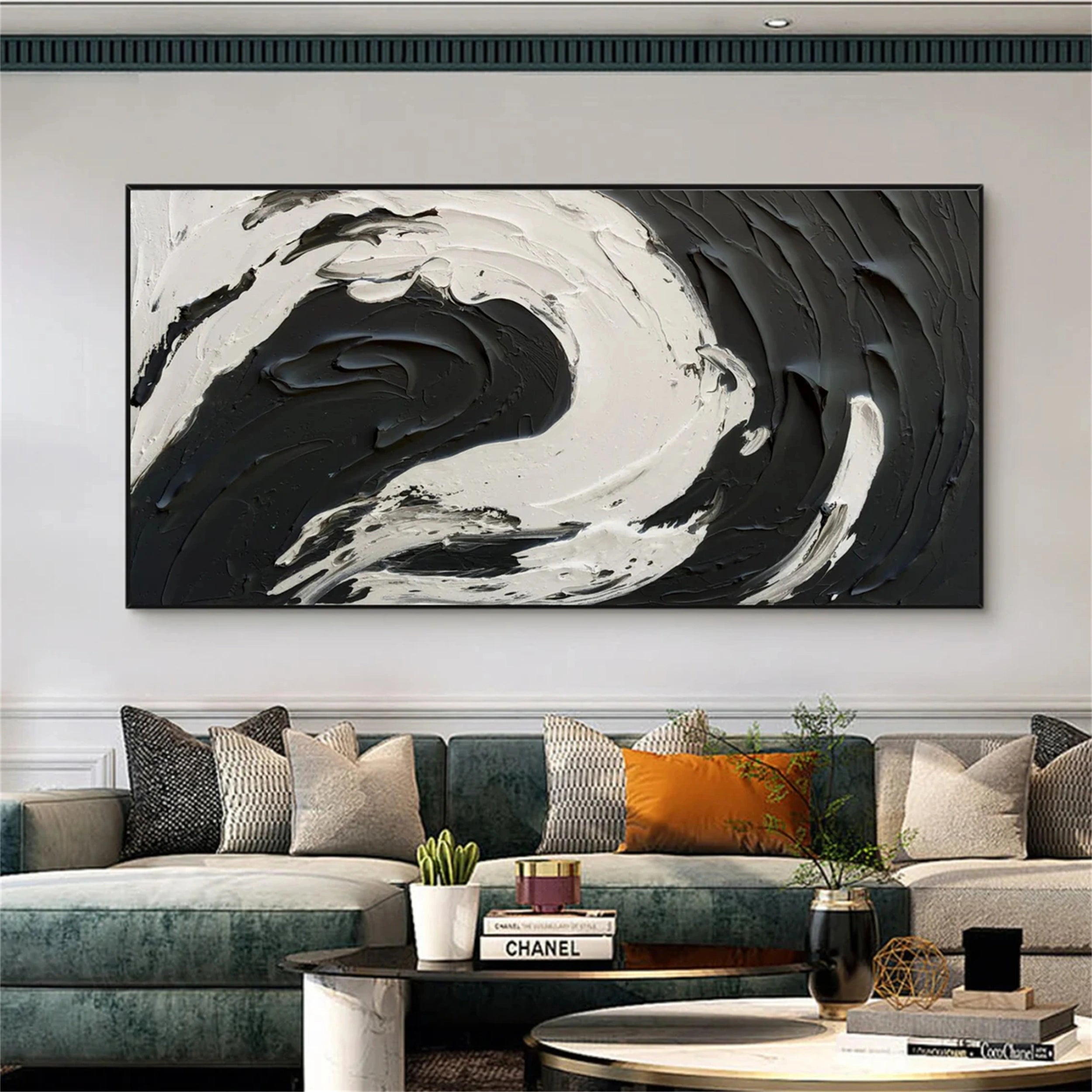 Black White Textured Minimalist Wall Art #MZ052