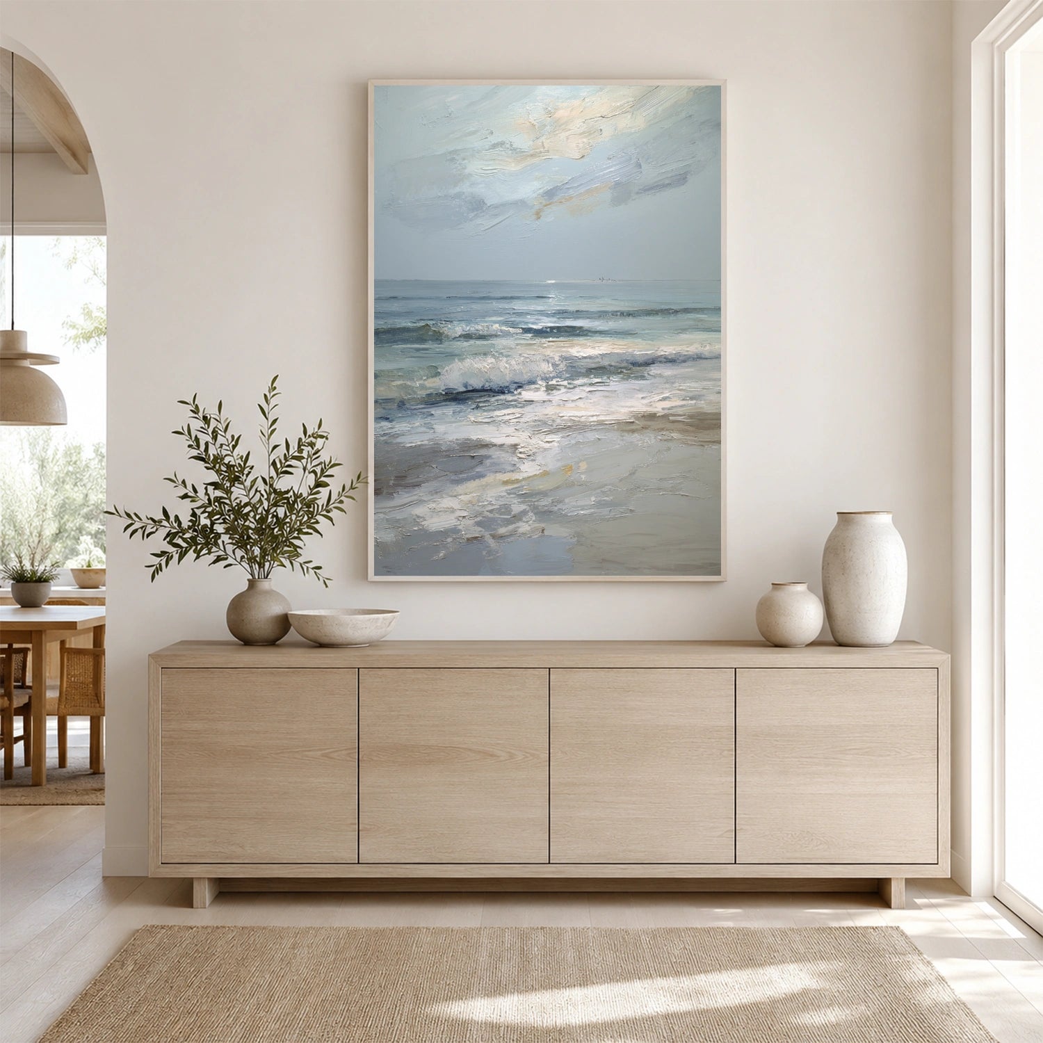 Ocean And Sky Abstract Texture Canvas Art #OS450