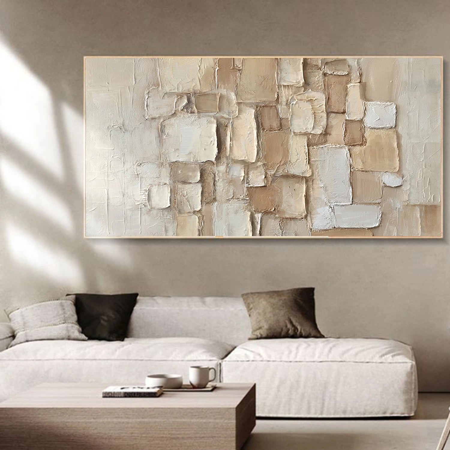 Beige Abstract Textured Wall Art #AB 575