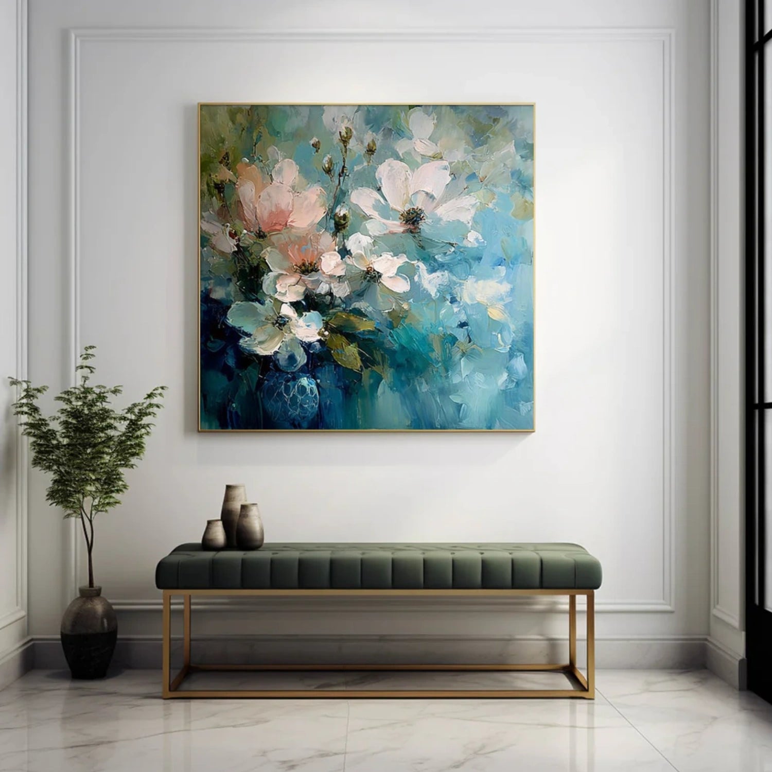 Flower & Tree Abstract Textured Canvas # FT 343