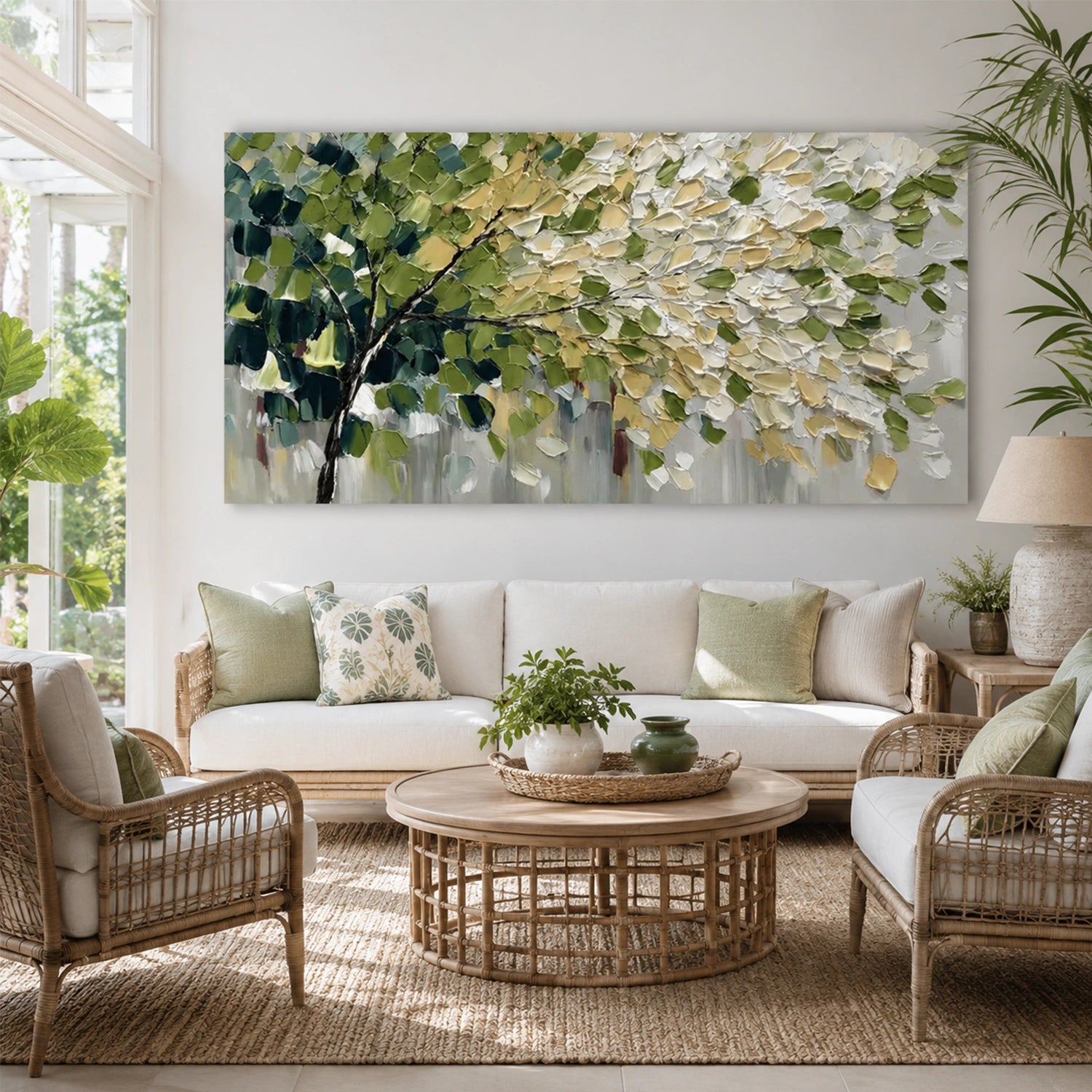 Flower & Tree Abstract Texture Canvas # FT 412