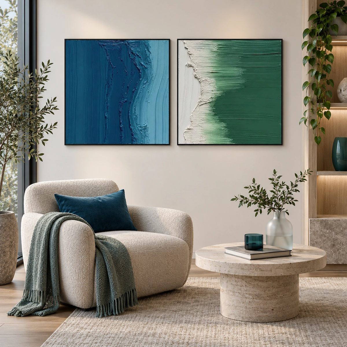 Minimalist Texture Canvas Square Set of 2 #MM468