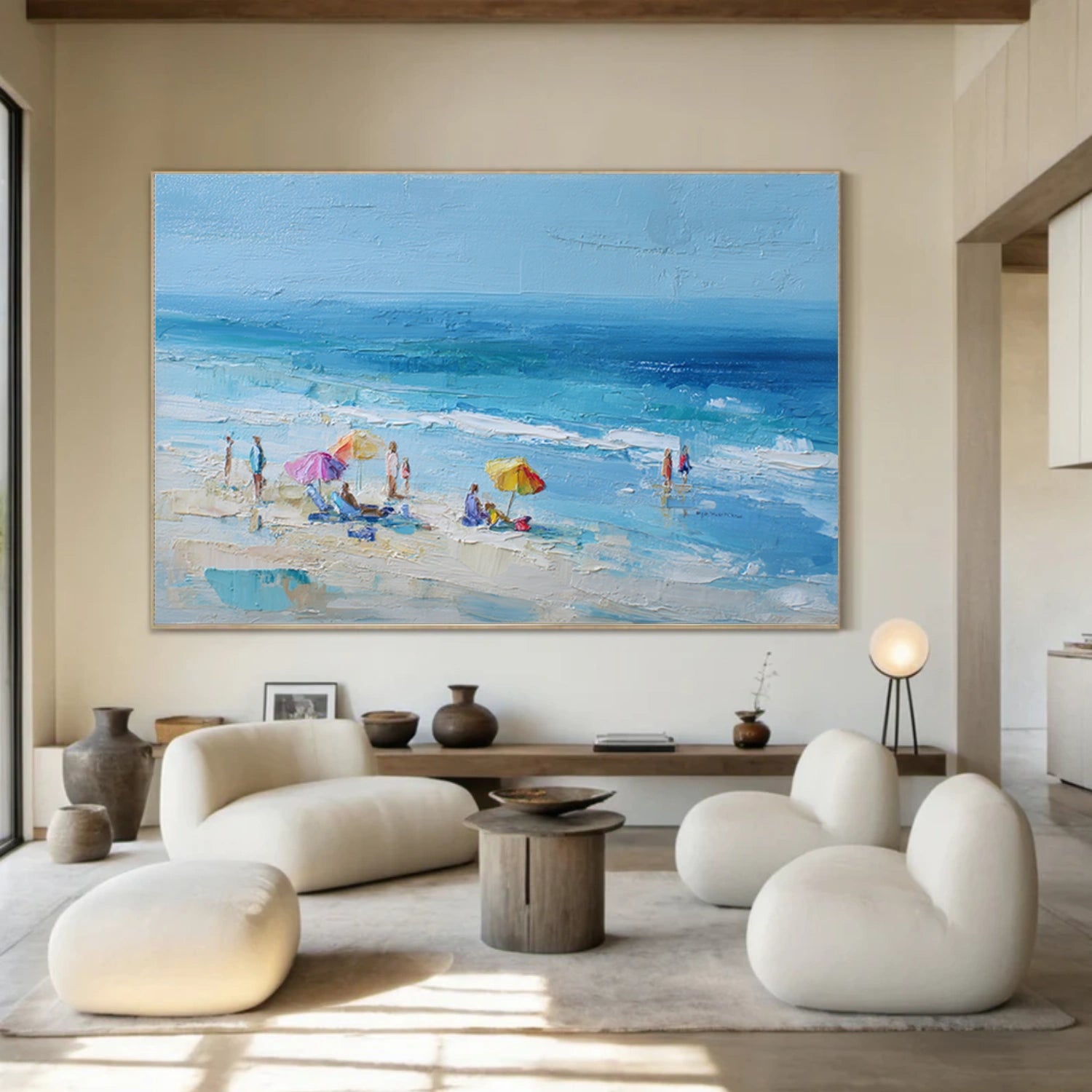 Ocean And Sky Abstract Texture Canvas Art #OS406