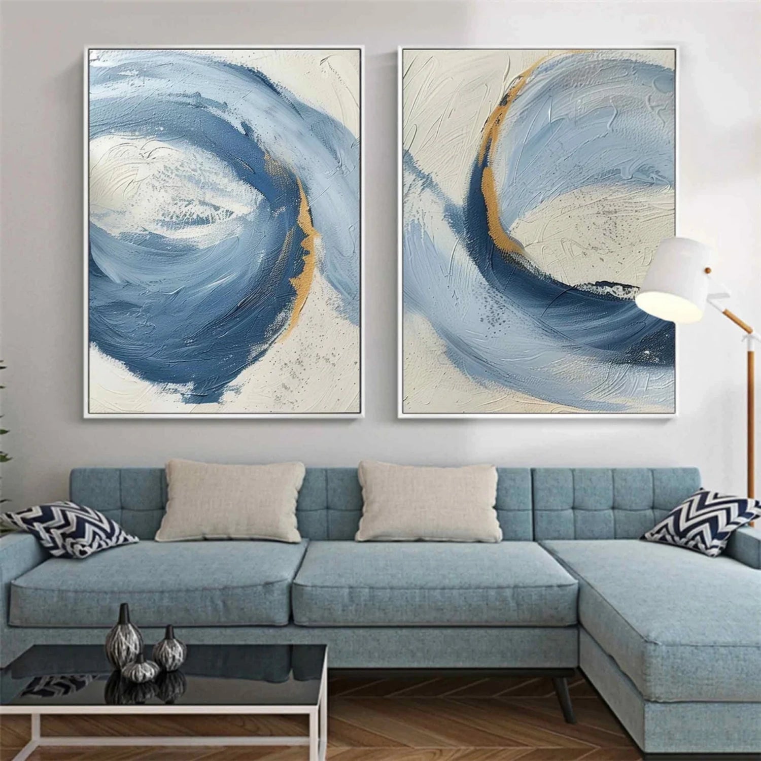 Custom Size Abstract Painting Set of 2 #AB 414