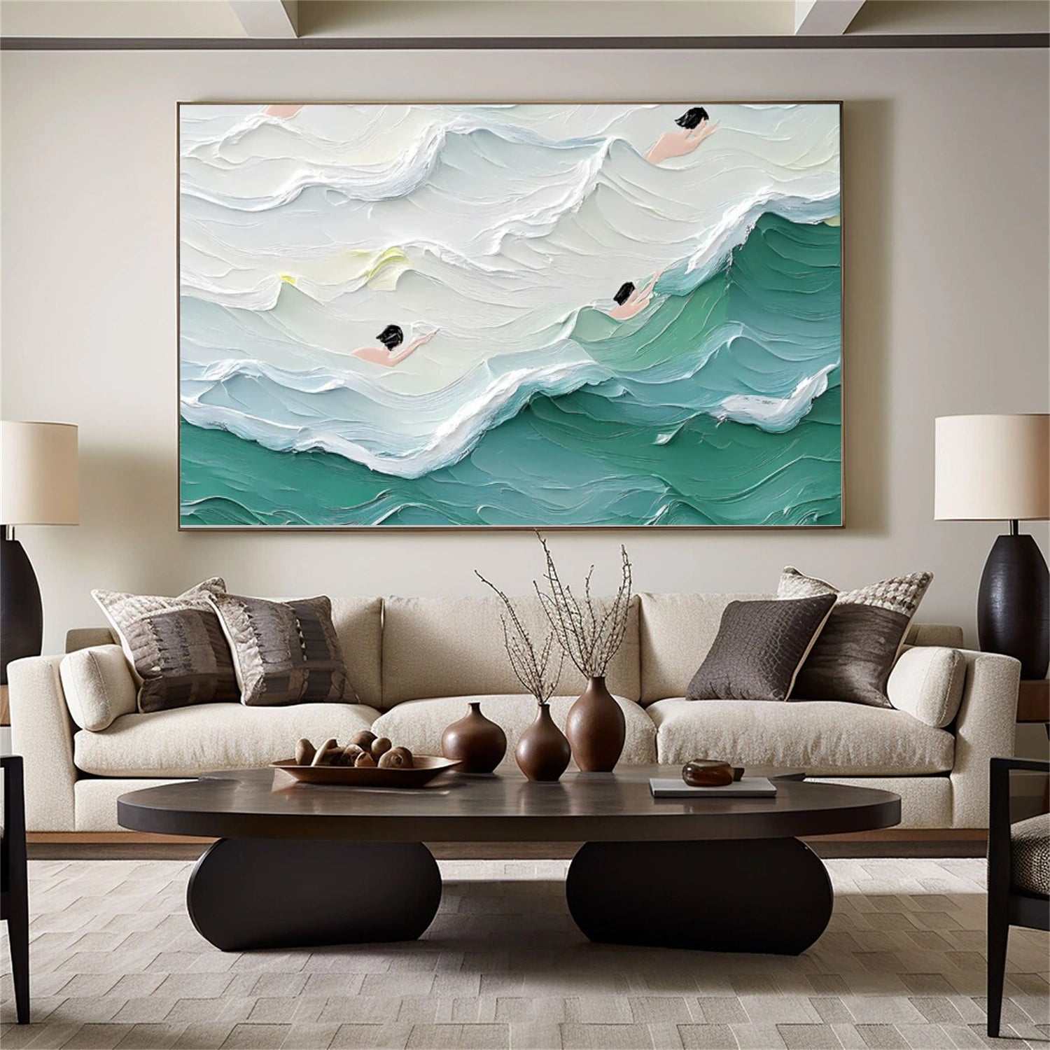 Swimming Sport Texture Canvas Painting #SA028