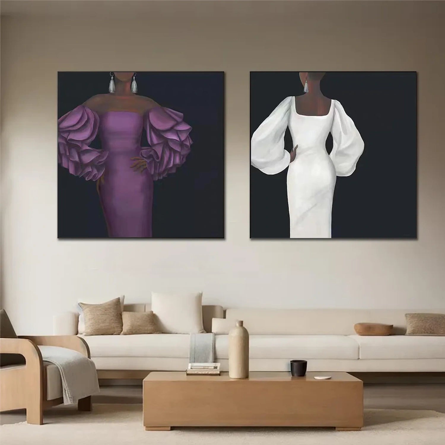 Abstract Portrait  Square Set of 2 Wall Art #PT005