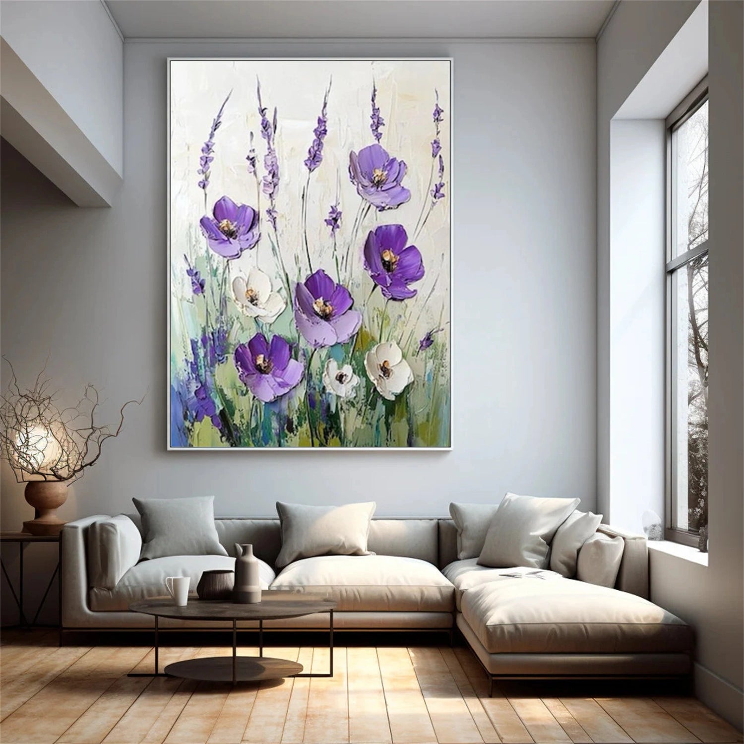 Flower & Tree Abstract Texture Canvas Art #FT 325