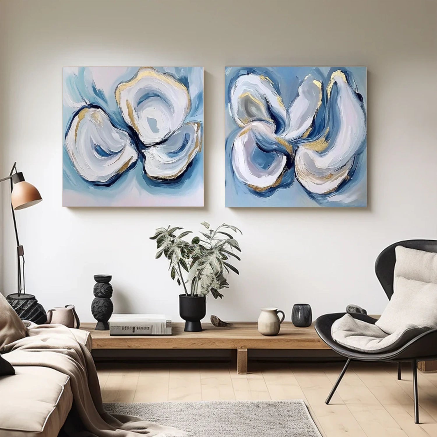 Abstract Square Set of 2 Wall Art #AB 541