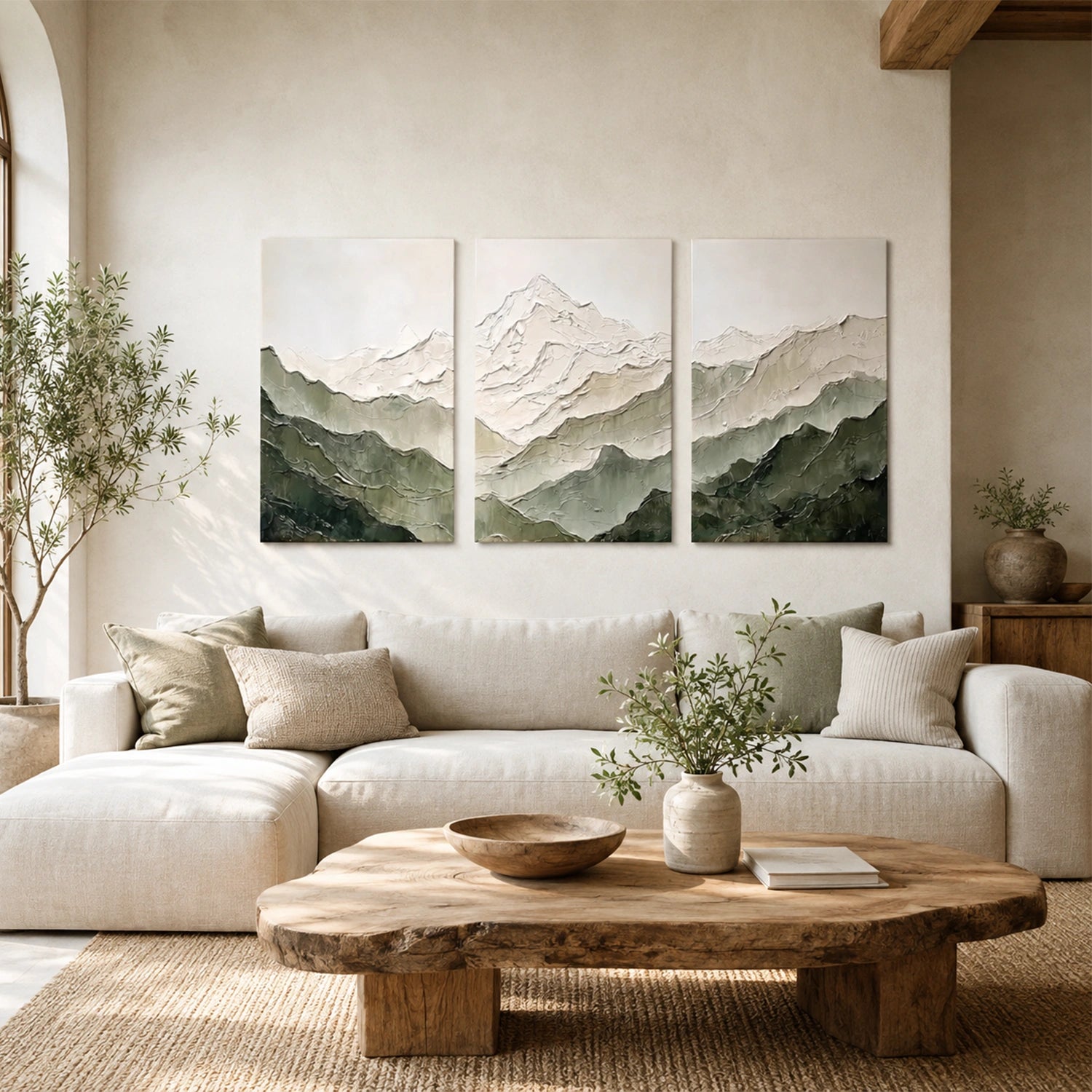 Minimalist Mountain Texture Canvas Set of 3 # MM467