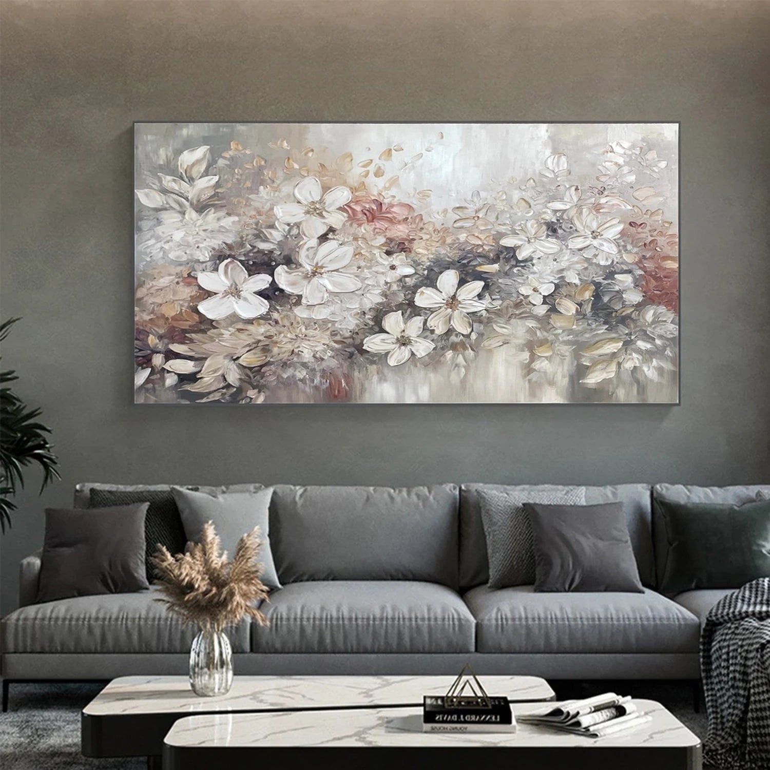 Flower & Tree Abstract Texture Canvas Art #FT 309