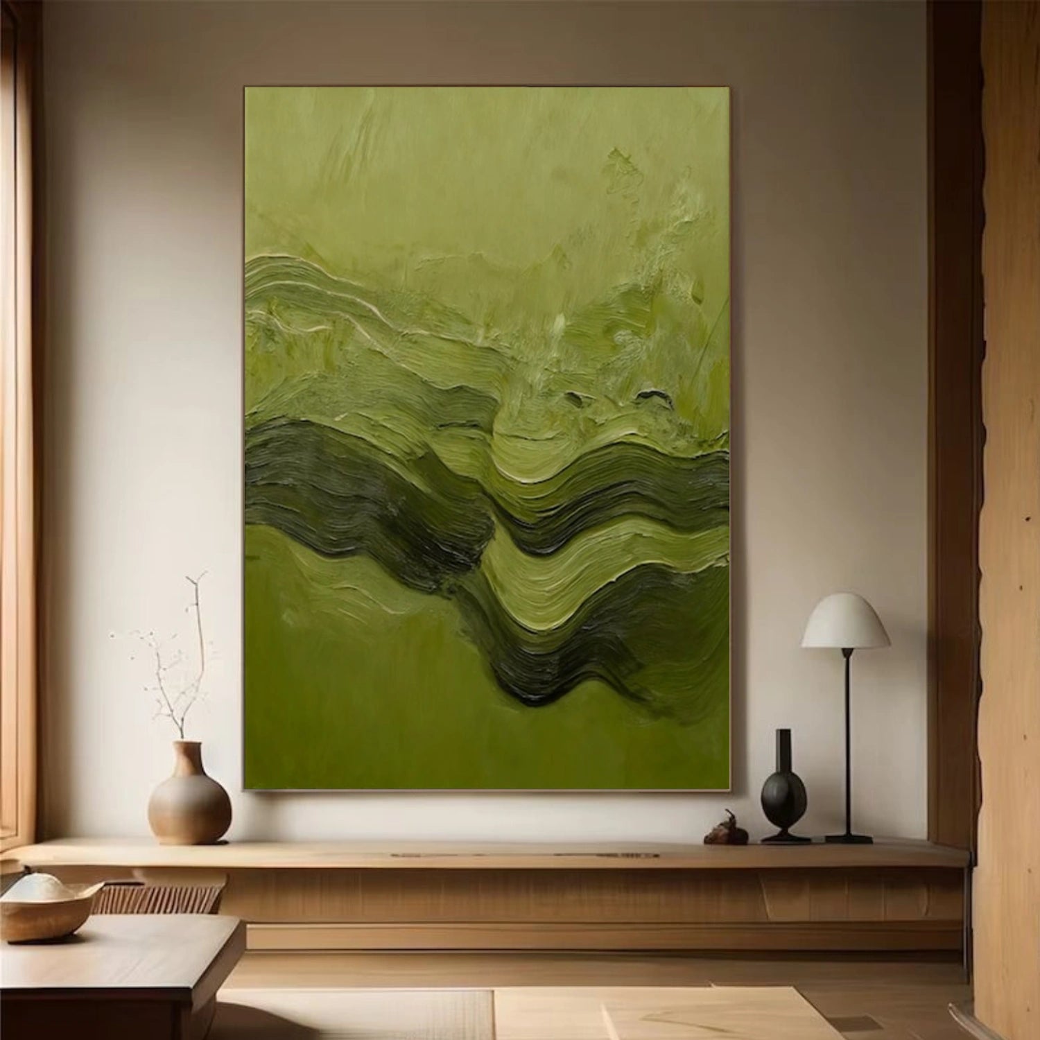 Green Abstract Texture Wall Art # AB661