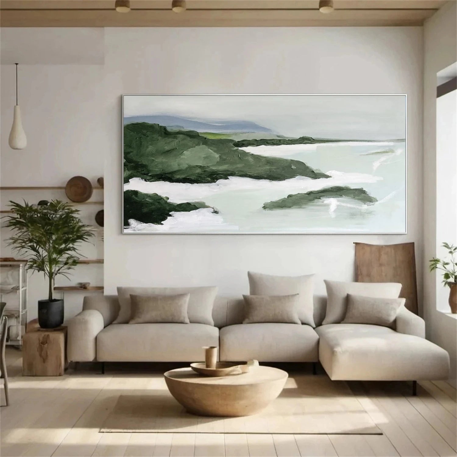 Ocean And Sky Abstract Textured Canvas Art #OS 325