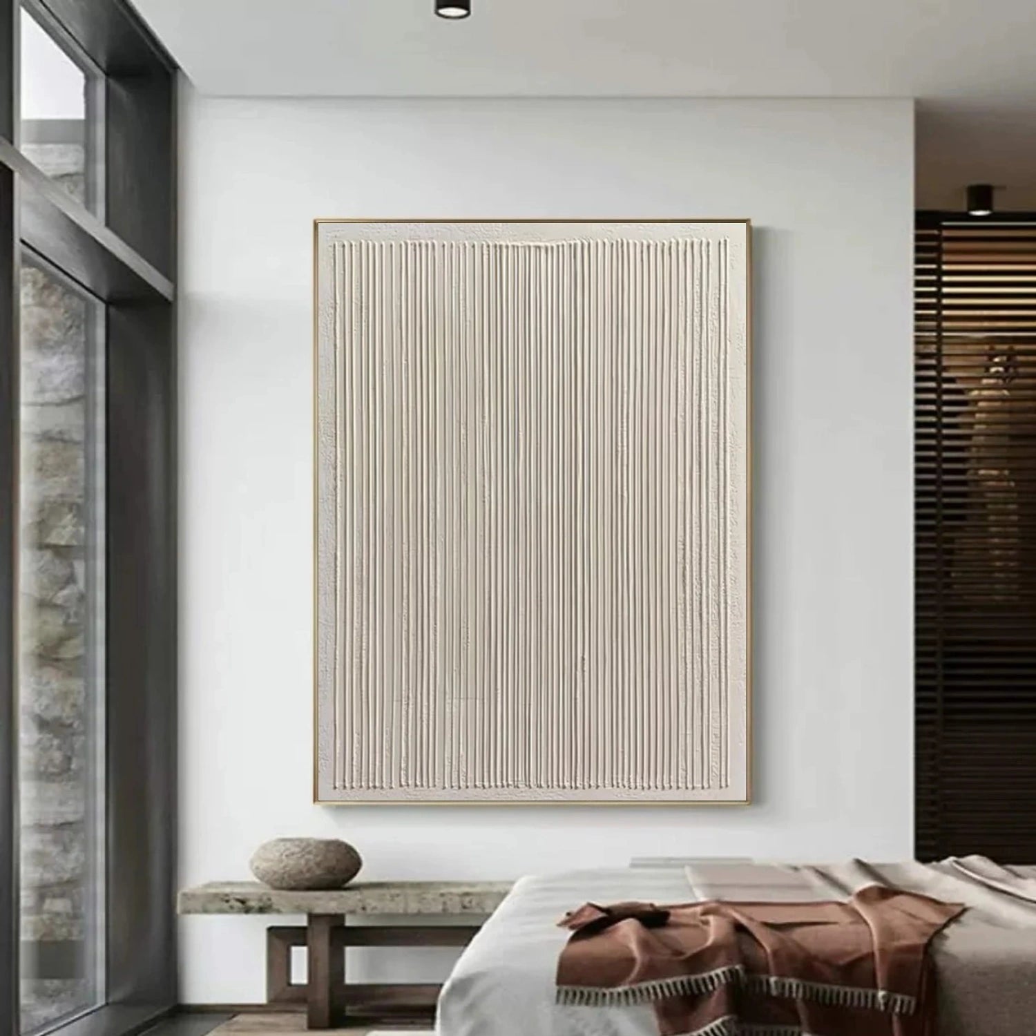 Beige Minimalist Textured Canvas  #MM388