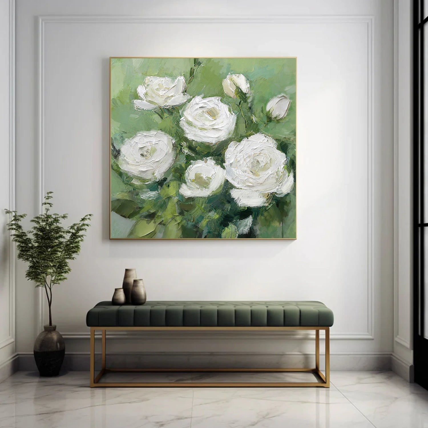 Flower & Tree Abstract Texture Canvas Art #FT 324