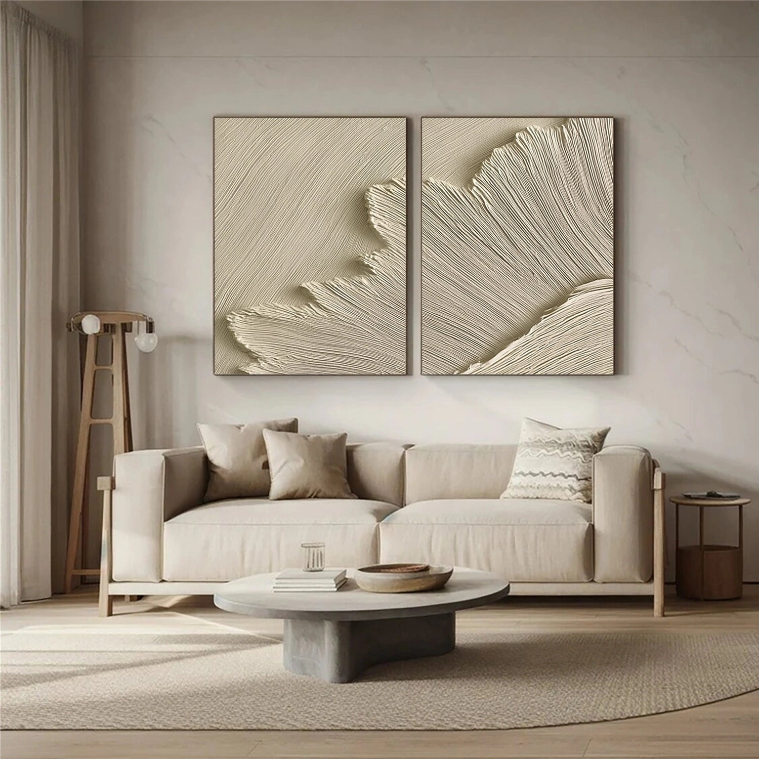 Ocean And Sky Abstract Texture Canvas Art Set of 2  #OS376