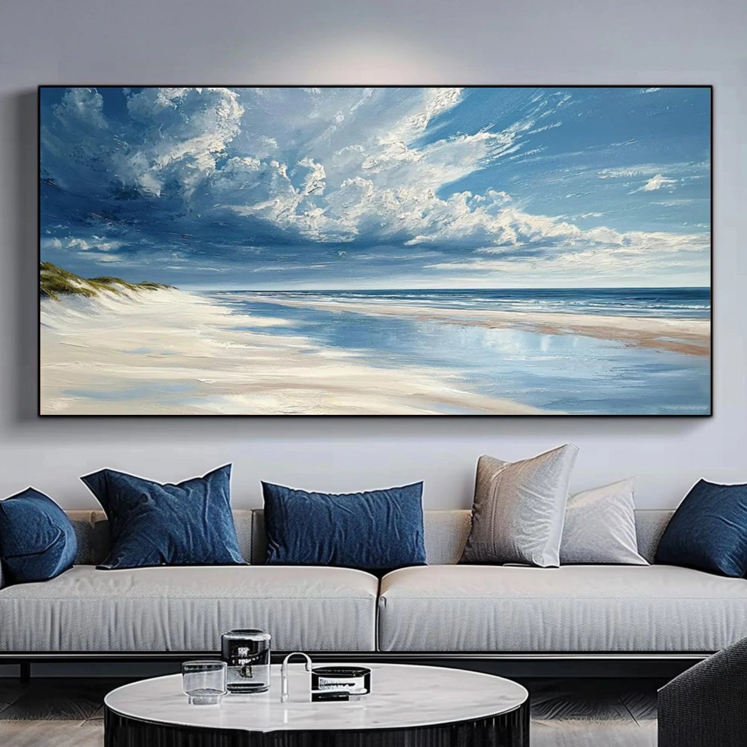 Ocean And Sky Abstract Canvas Art #OS 331